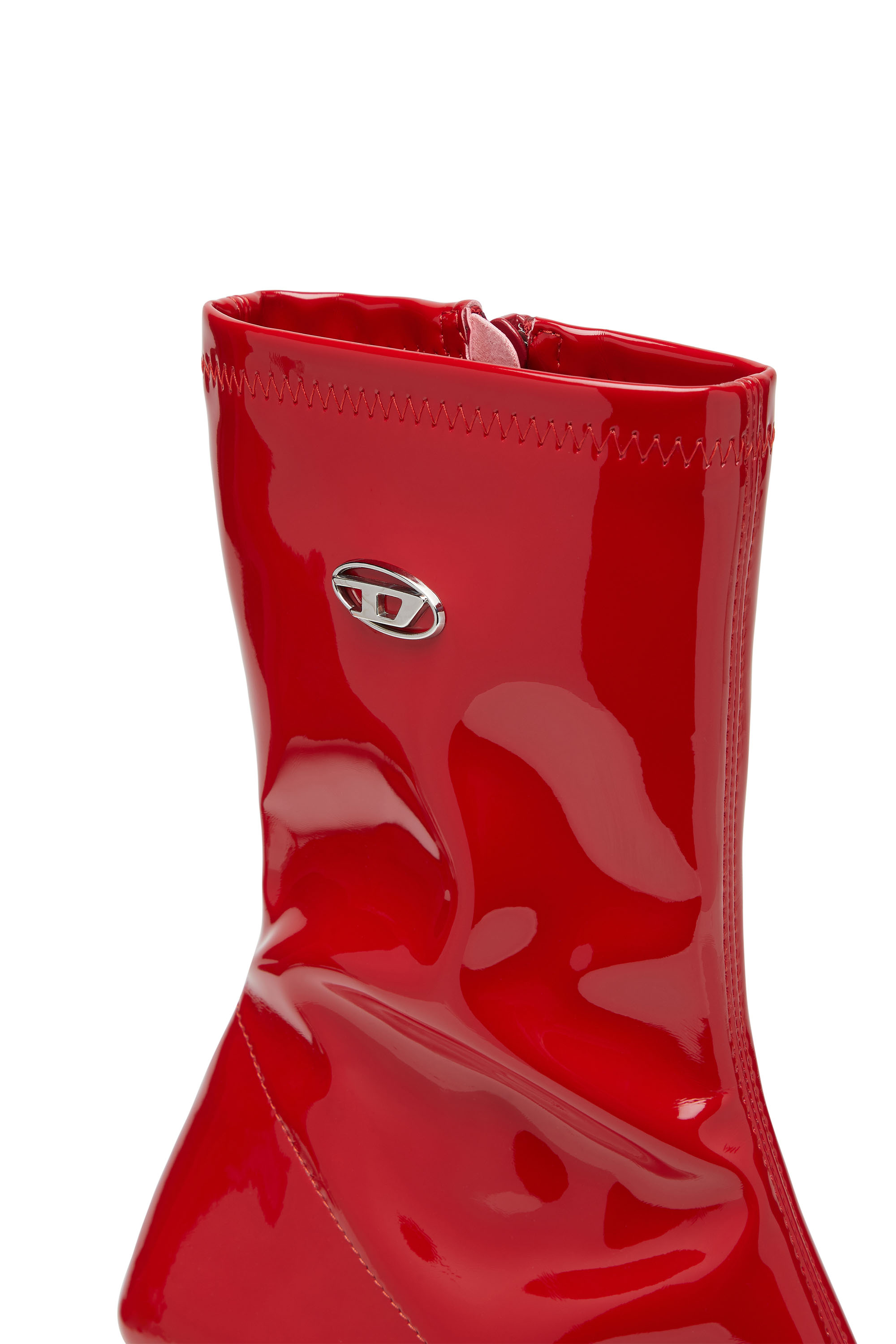 Diesel - D-AMBER MD BT, D-Amber-Ankle boots in PU stretch glossy Donna in Rosso - 4