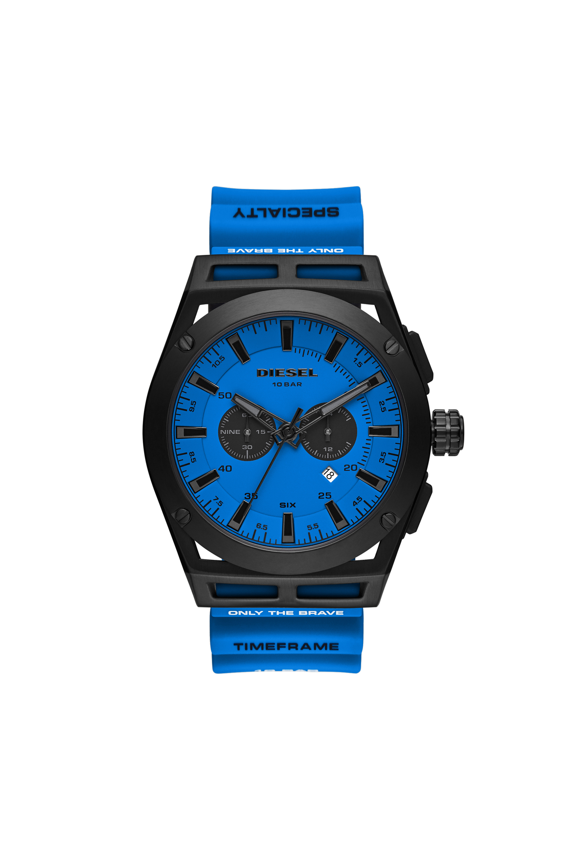Diesel - DZ4545, Cronografo Timeframe con cinturino in silicone blu Uomo in Blu - 1