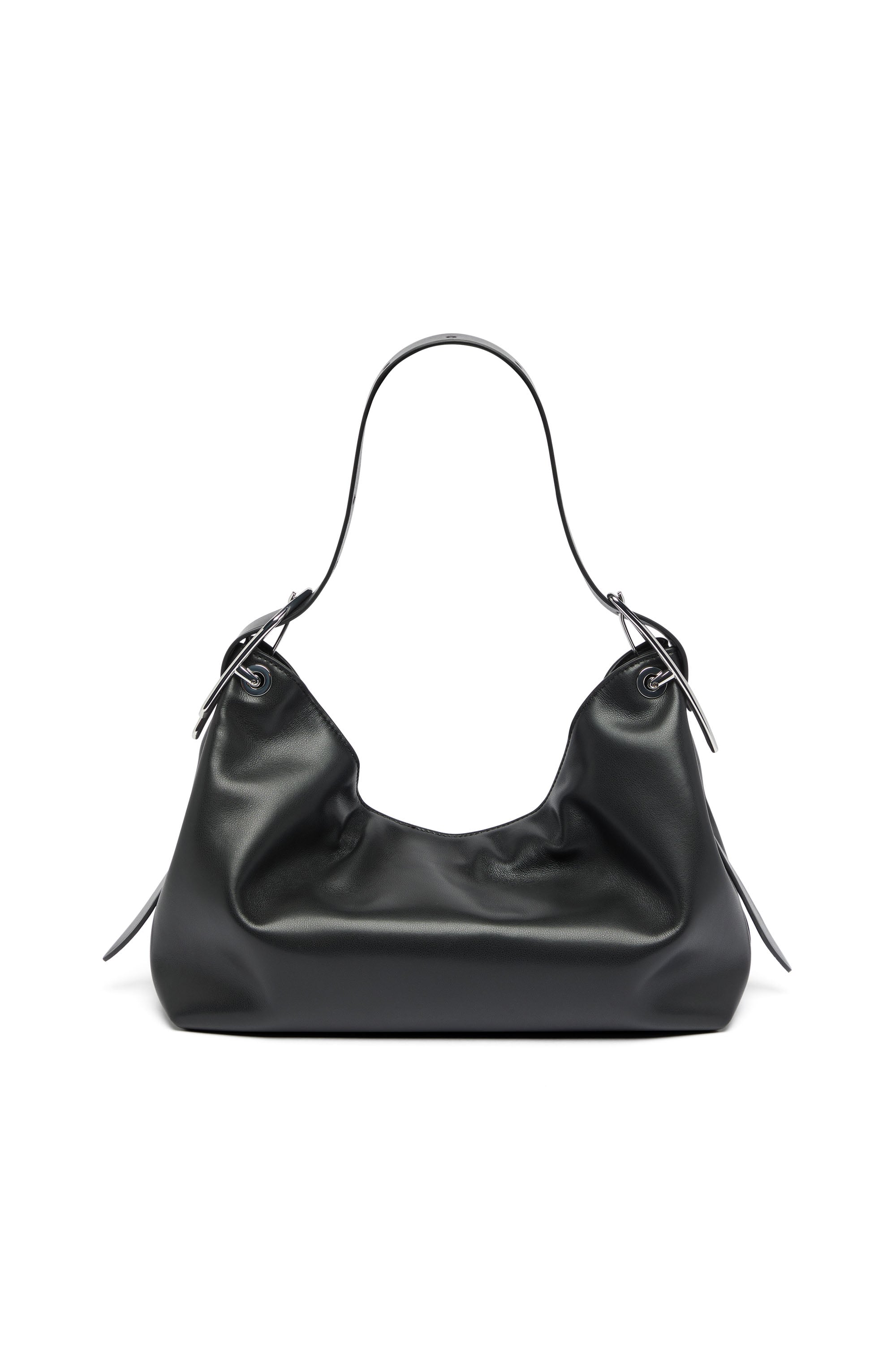 Diesel - D-LINE HOBO S, D-Line-Borsa a spalla in pelle Donna in Nero - 3