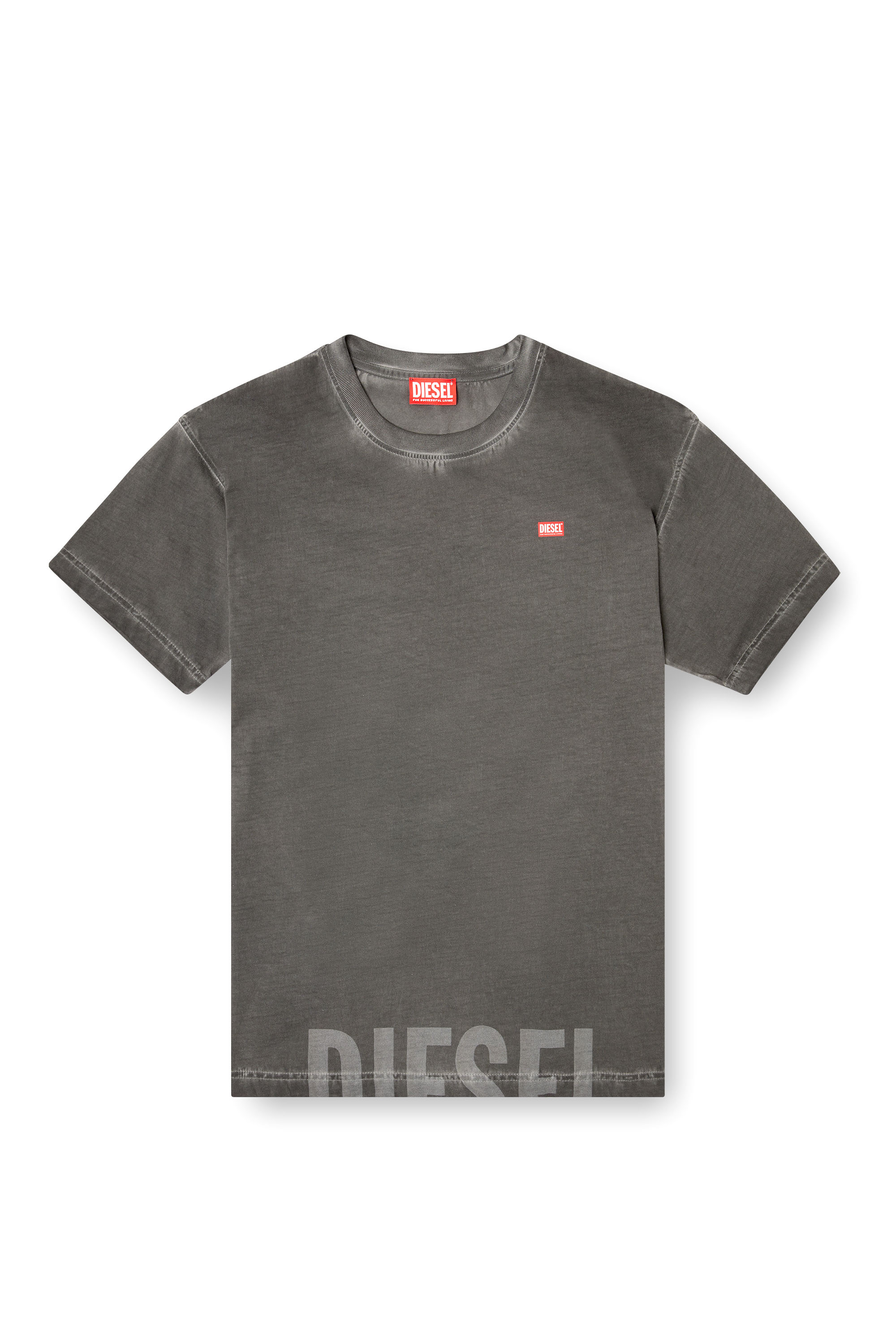 Diesel - T-NORM-T7, T-shirt girocollo in cotone con stampa Uomo in Grigio - 3