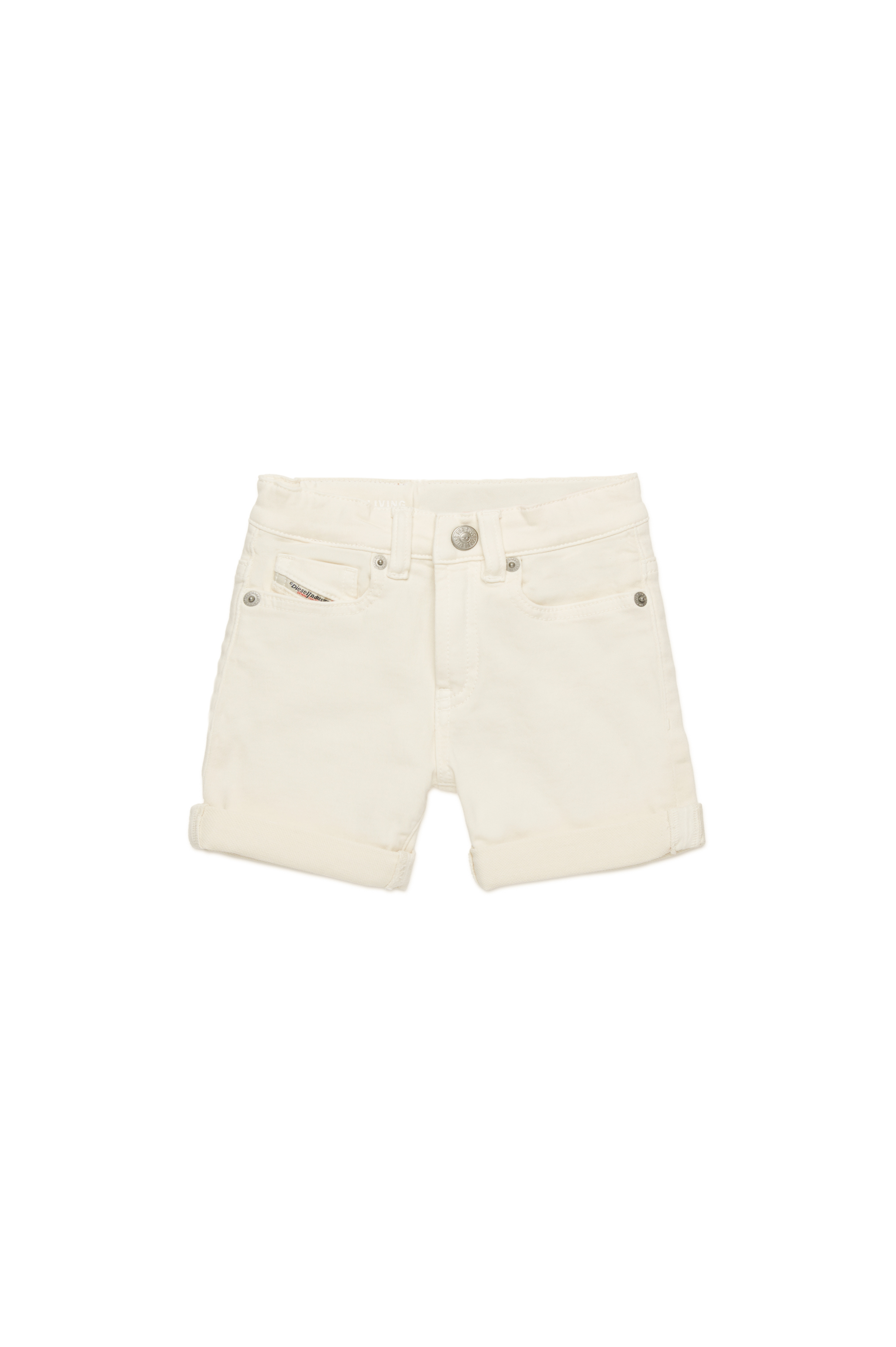 Diesel - PGALLYB JJJ, Shorts colorati in tessuto JoggJeans con risvolti Unisex in Bianco - 1