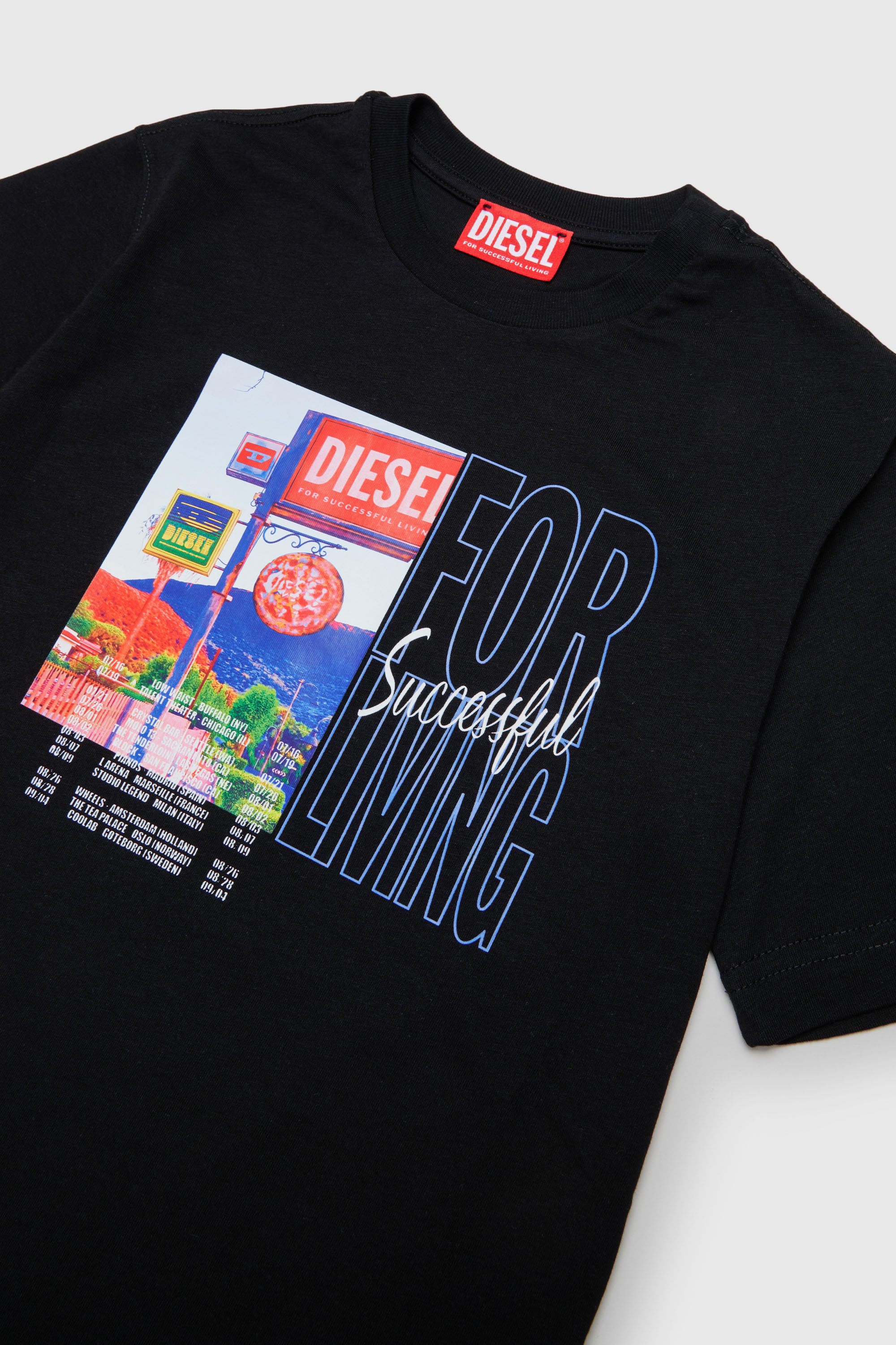 Diesel - TFOR OVER, T-shirt in cotone con stampa foto Uomo in Nero - 3