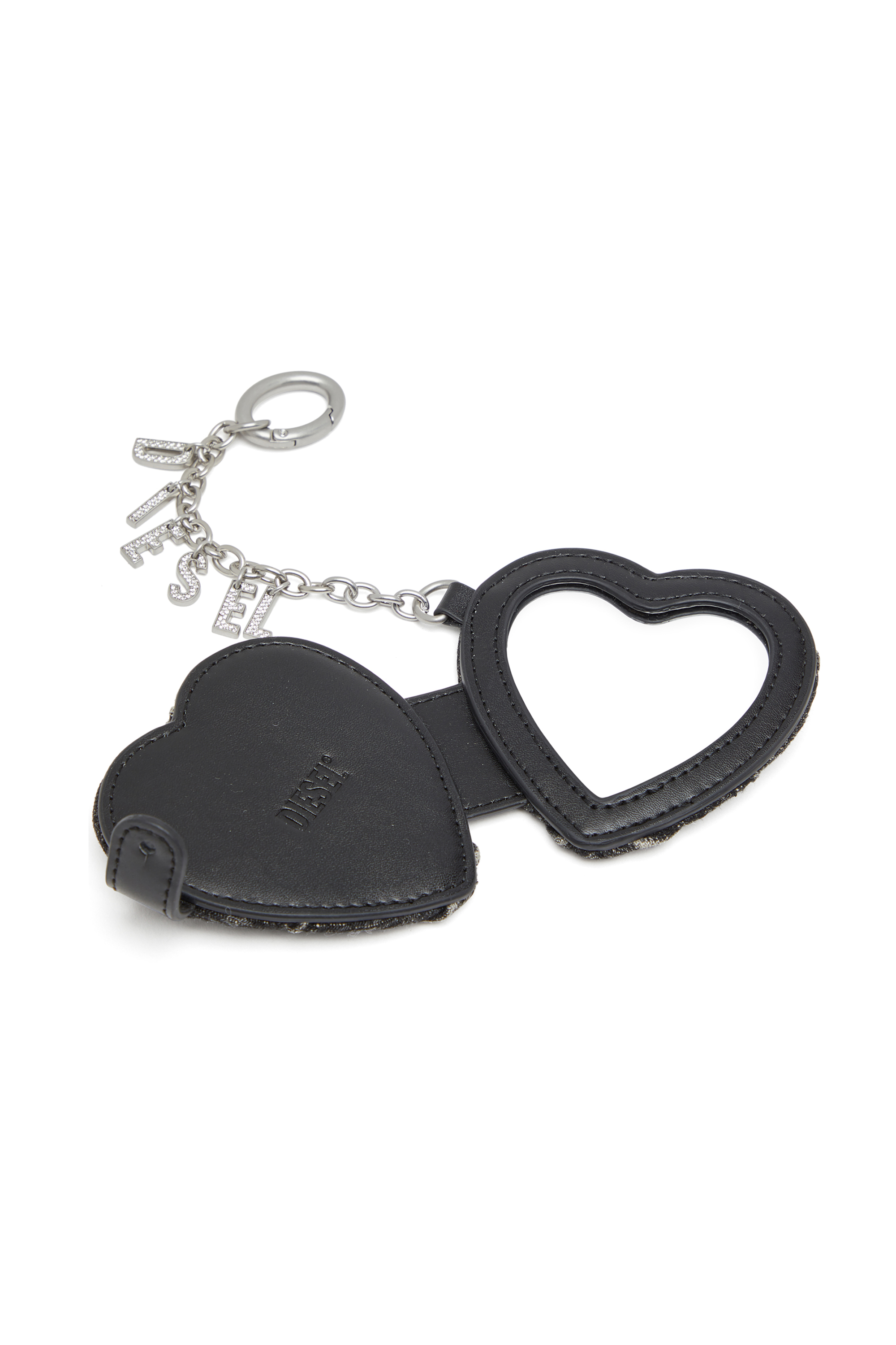 Diesel - CHARM-D MIRROR, Charm specchio in denim a rombi Donna in Nero - 3