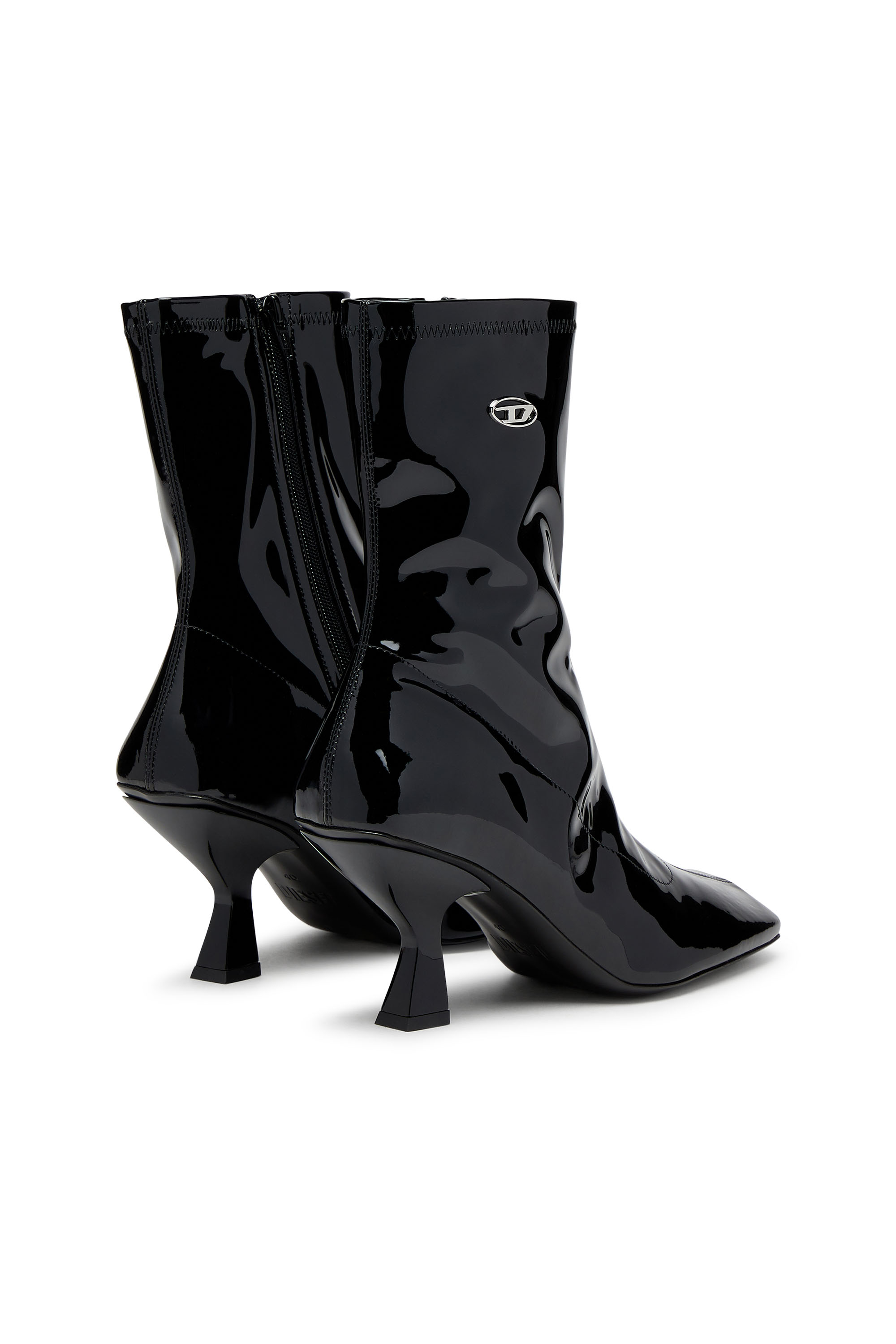 Diesel - D-AMBER MD BT, D-Amber-Ankle boots in PU stretch glossy Donna in Nero - 3