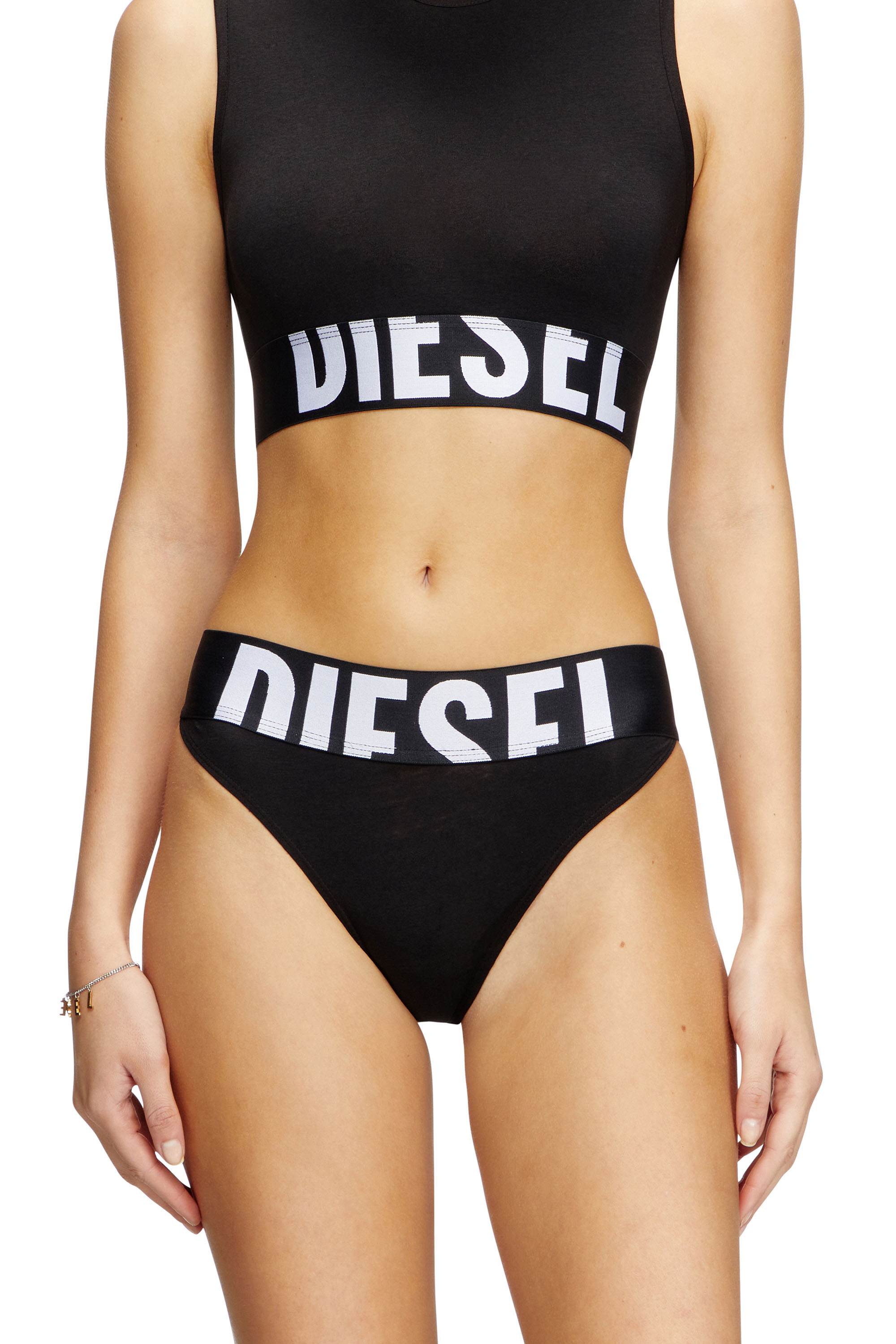 Diesel - LOLA-D-POP-3PACK, Set da tre slip con logo tagliato Donna in Nero - 2