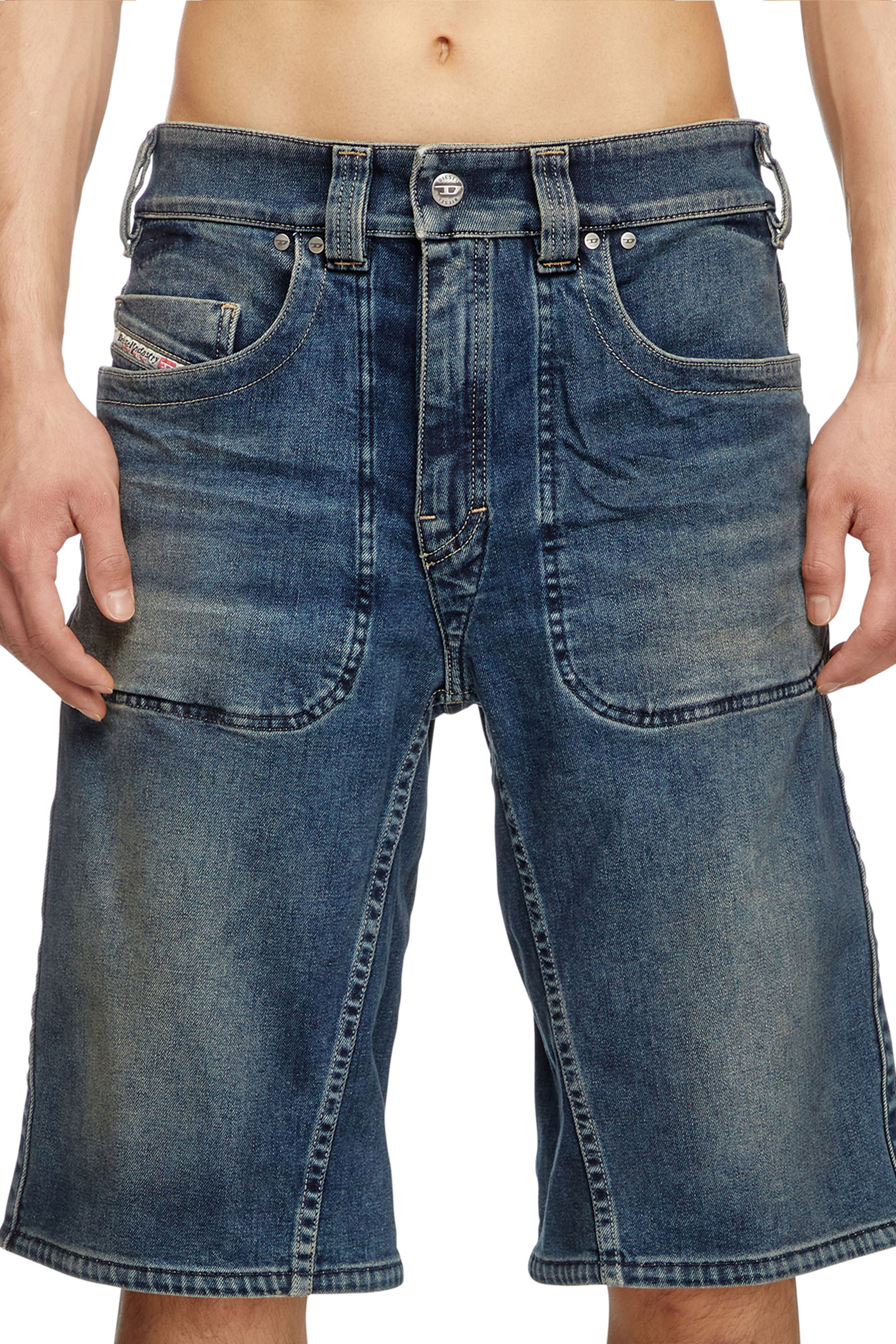 Diesel - D-MACRO-RE SHORT, Bermuda in denim Rehab Uomo in Blu - 5