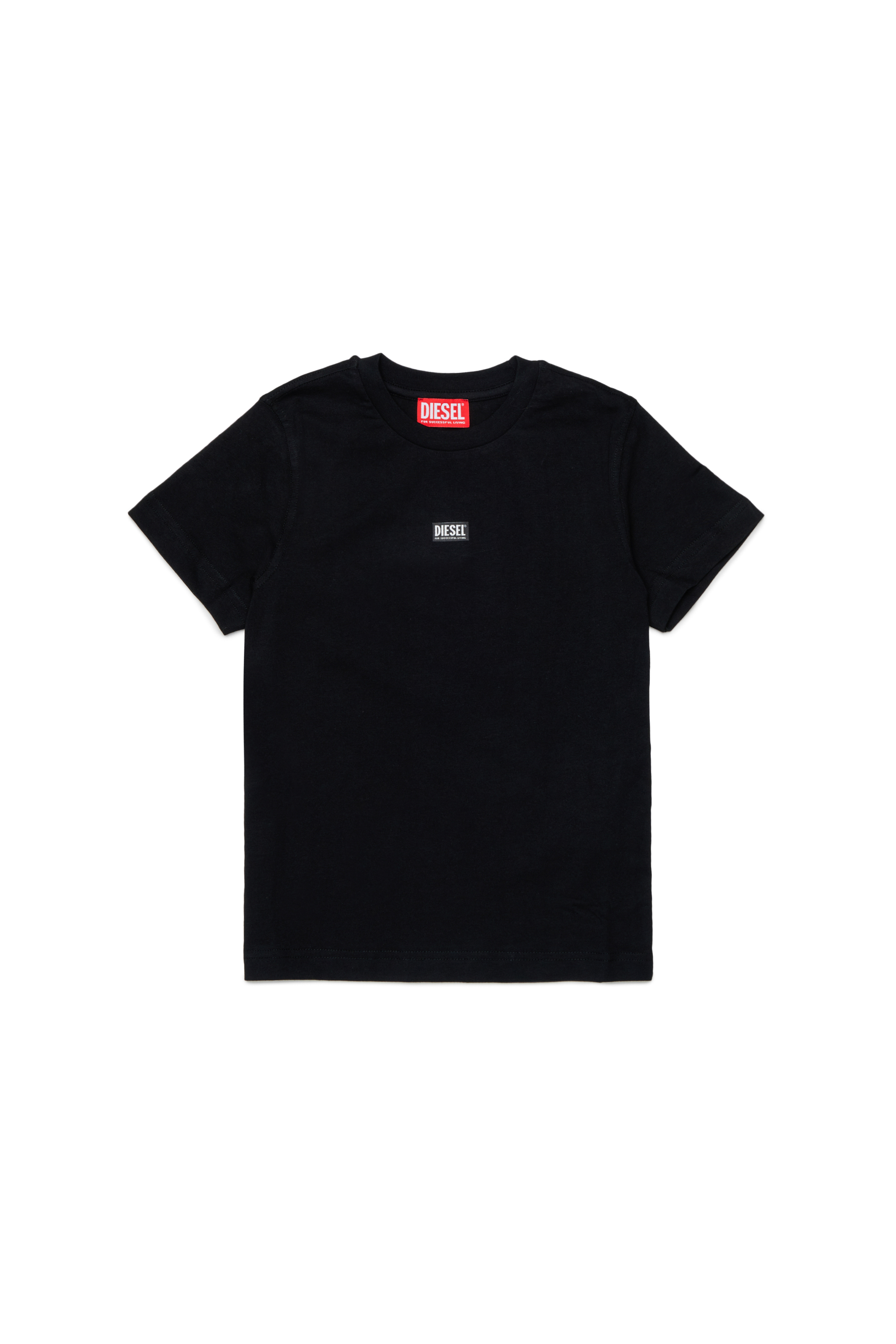 Diesel - TJUSTR7, T-shirt in cotone con piccolo logo Biscotto Uomo in Nero - 1