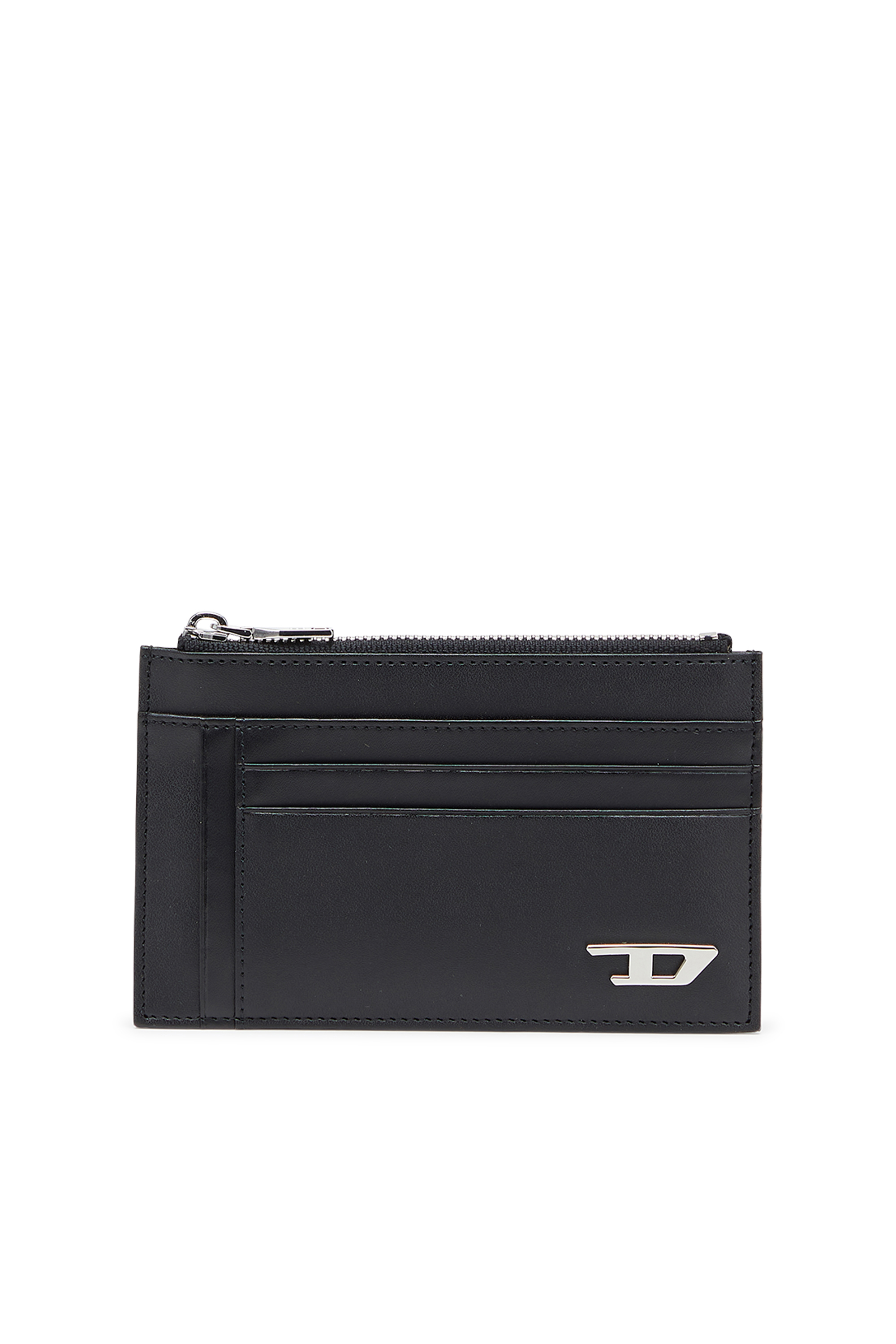 Diesel - D-LOGO 2.0 CARD CASE VI, Portacarte in pelle con tasca con zip Uomo in Nero - 1