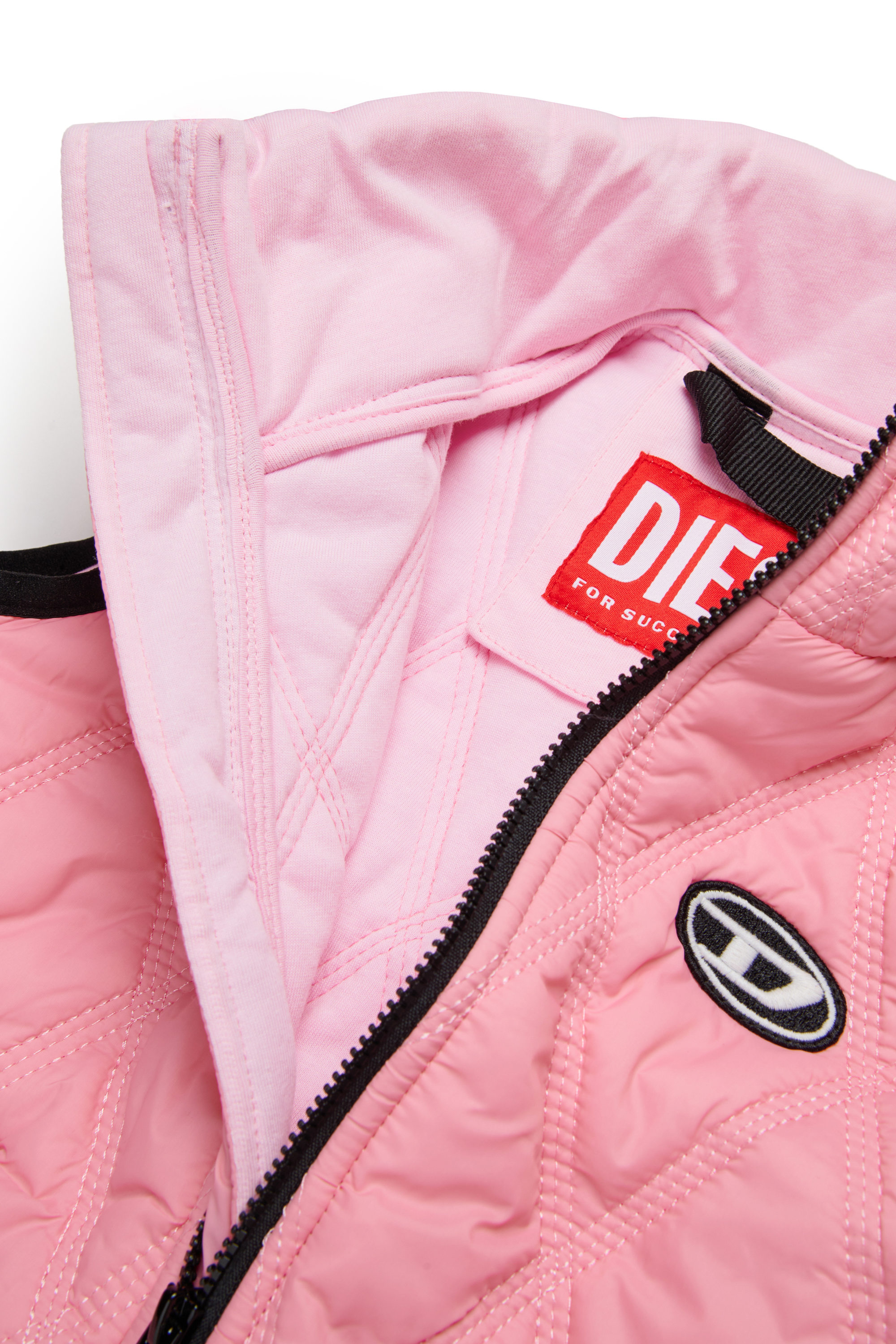 Diesel - JFOKKLOGONHB, Gilet trapuntato con patch Oval D Unisex in Rosa - 4