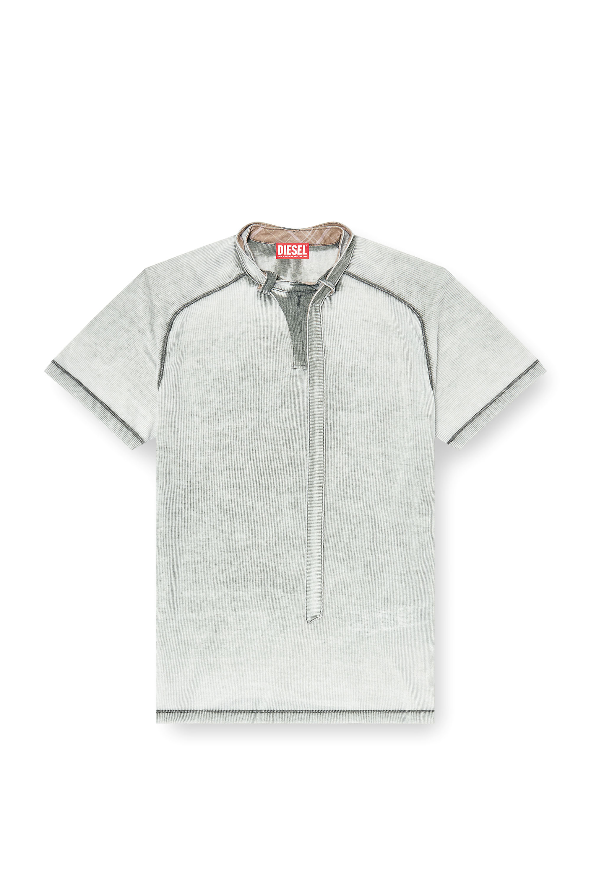 Diesel - T-GARY, Top in jersey a coste con cinturino biker Uomo in Grigio - 3