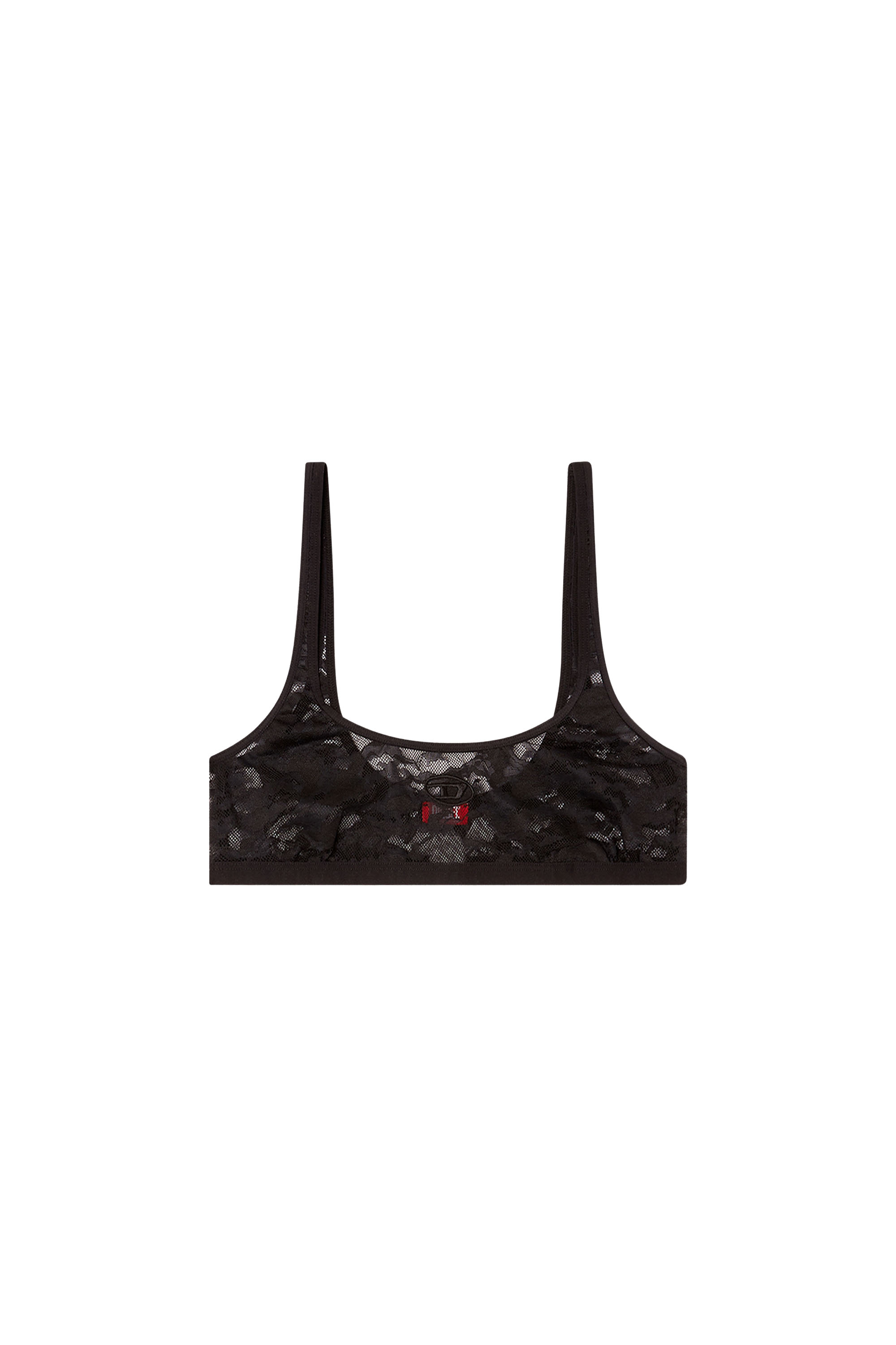 Diesel - KELSI-UTLT, Bralette in pizzo camouflage Donna in Nero - 4