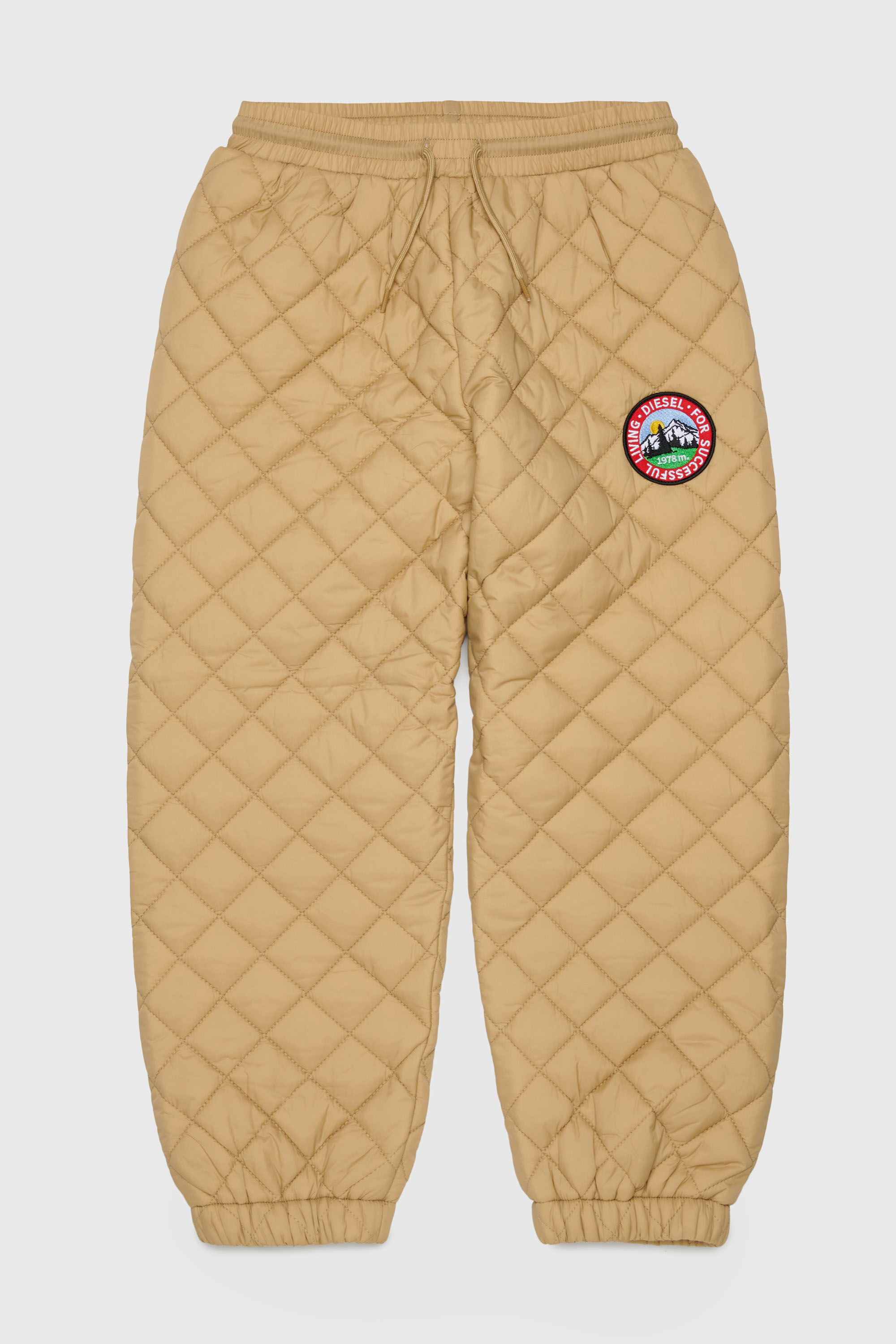 Diesel - PMONTY, Pantaloni in nylon trapuntato con fodera in cotone Unisex in Marrone - 1