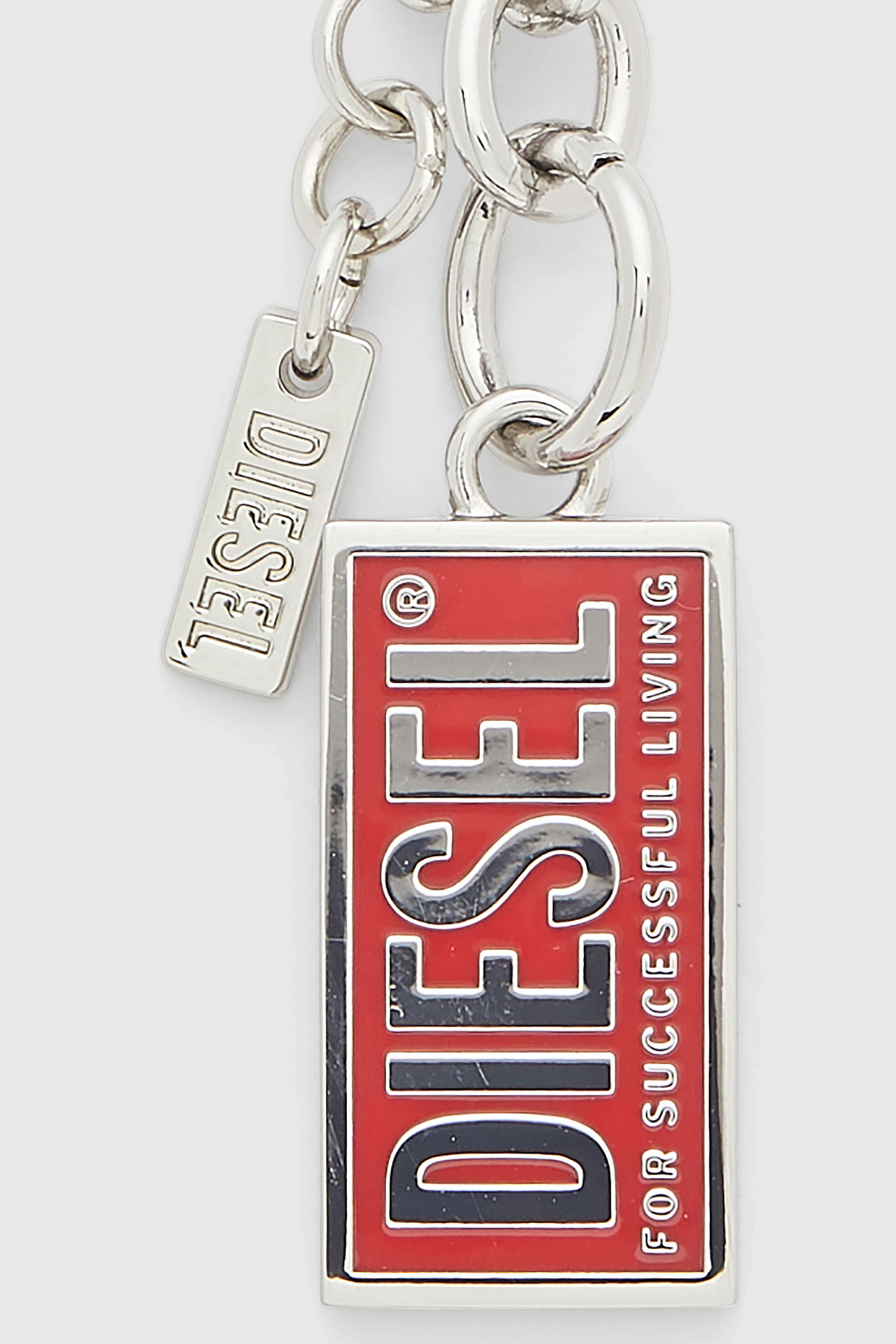 Diesel - CHARM-BISCOTTO, Portachiavi in metallo con charm logo Biscotto Donna in Argento - 3