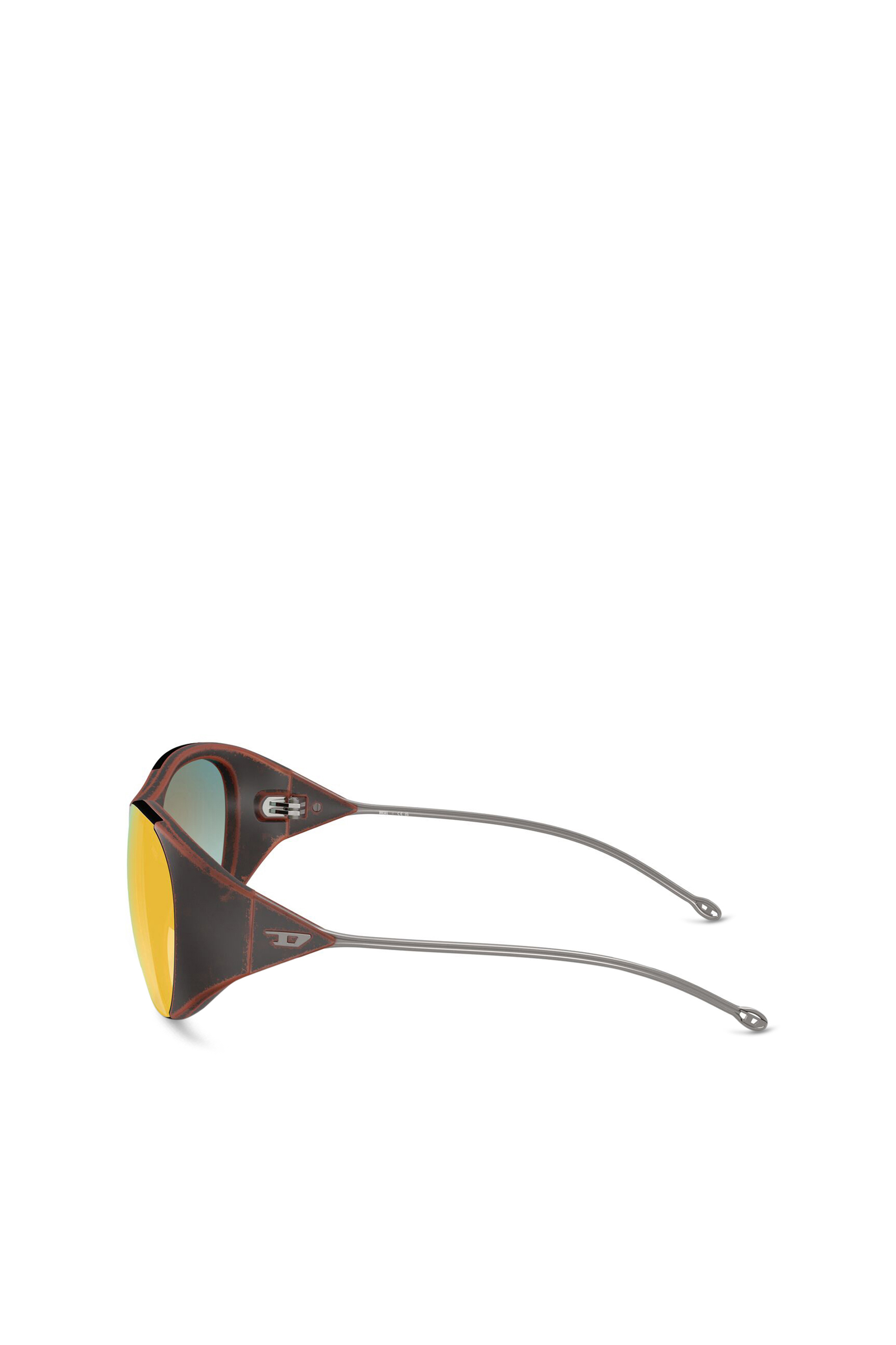 Diesel - 0DL3003, Unisex's Iconic oval sunglasses in Orange/Grey - 2