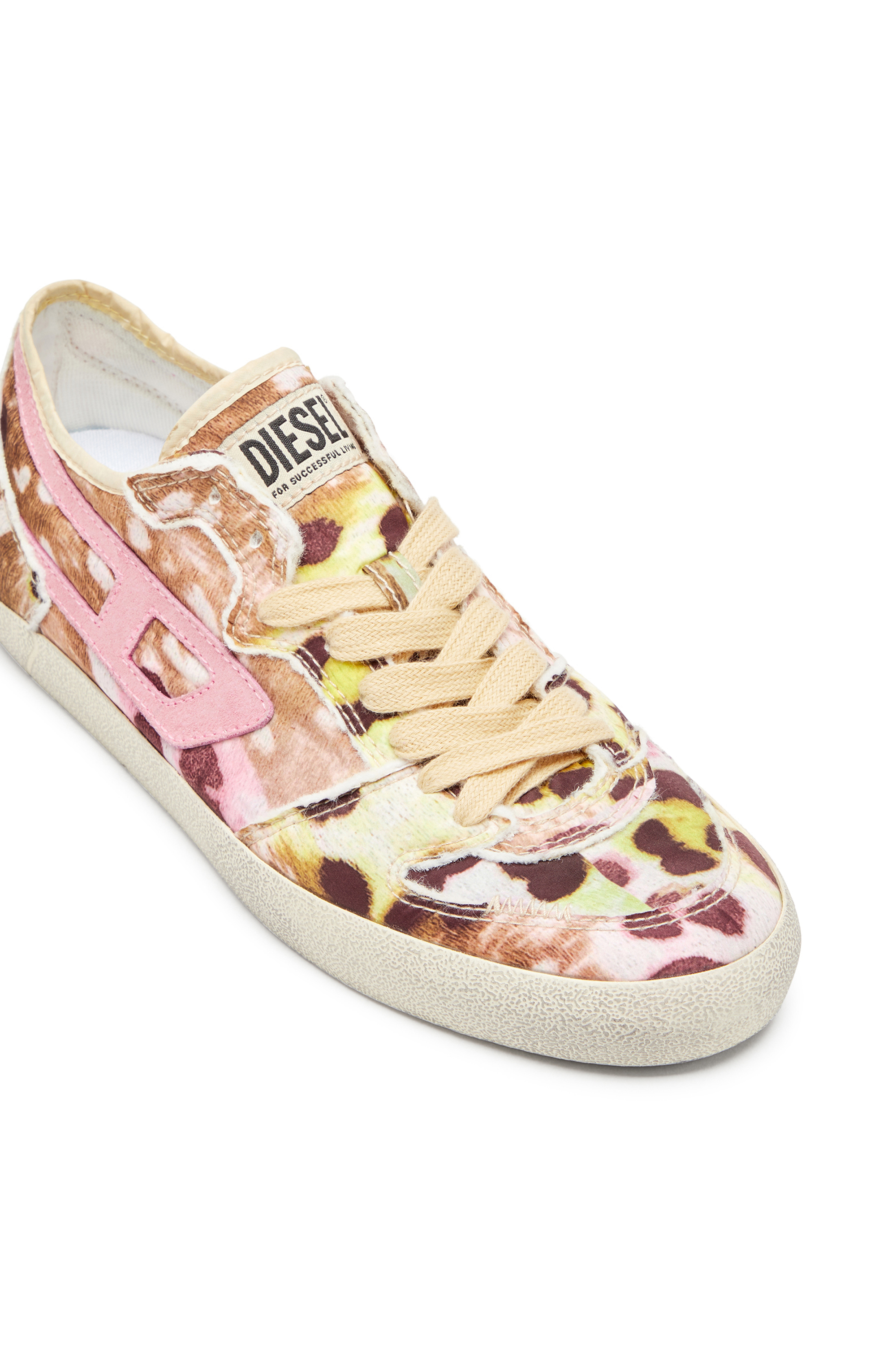 Diesel - S-LEROJI D-1 LOW W, Sneaker in nylon stampato distressed Donna in Multicolor - 6