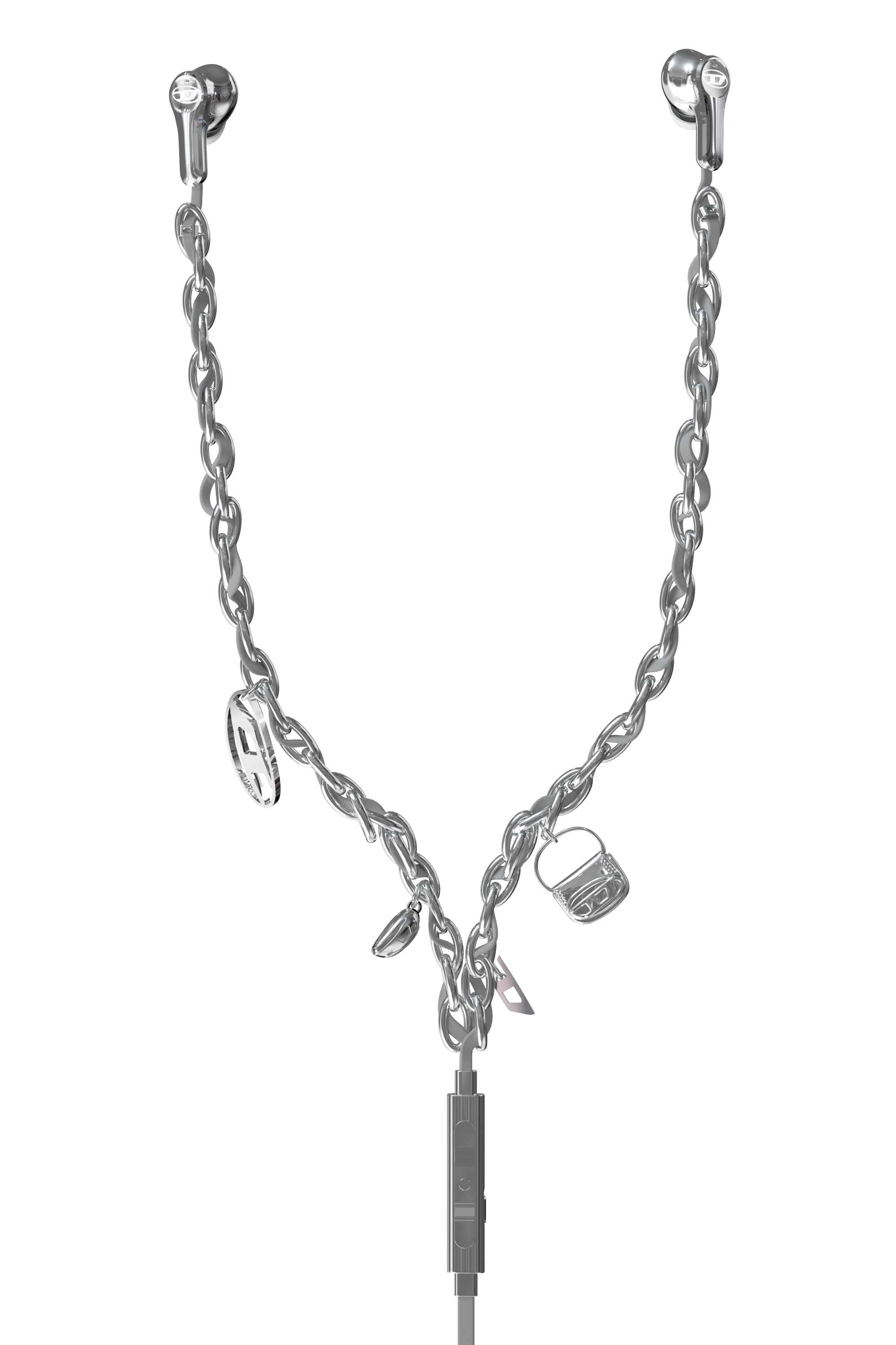 Diesel - 60458  WIRED EARBUDS, Auricolari con filo e charms Unisex in Argento - 1