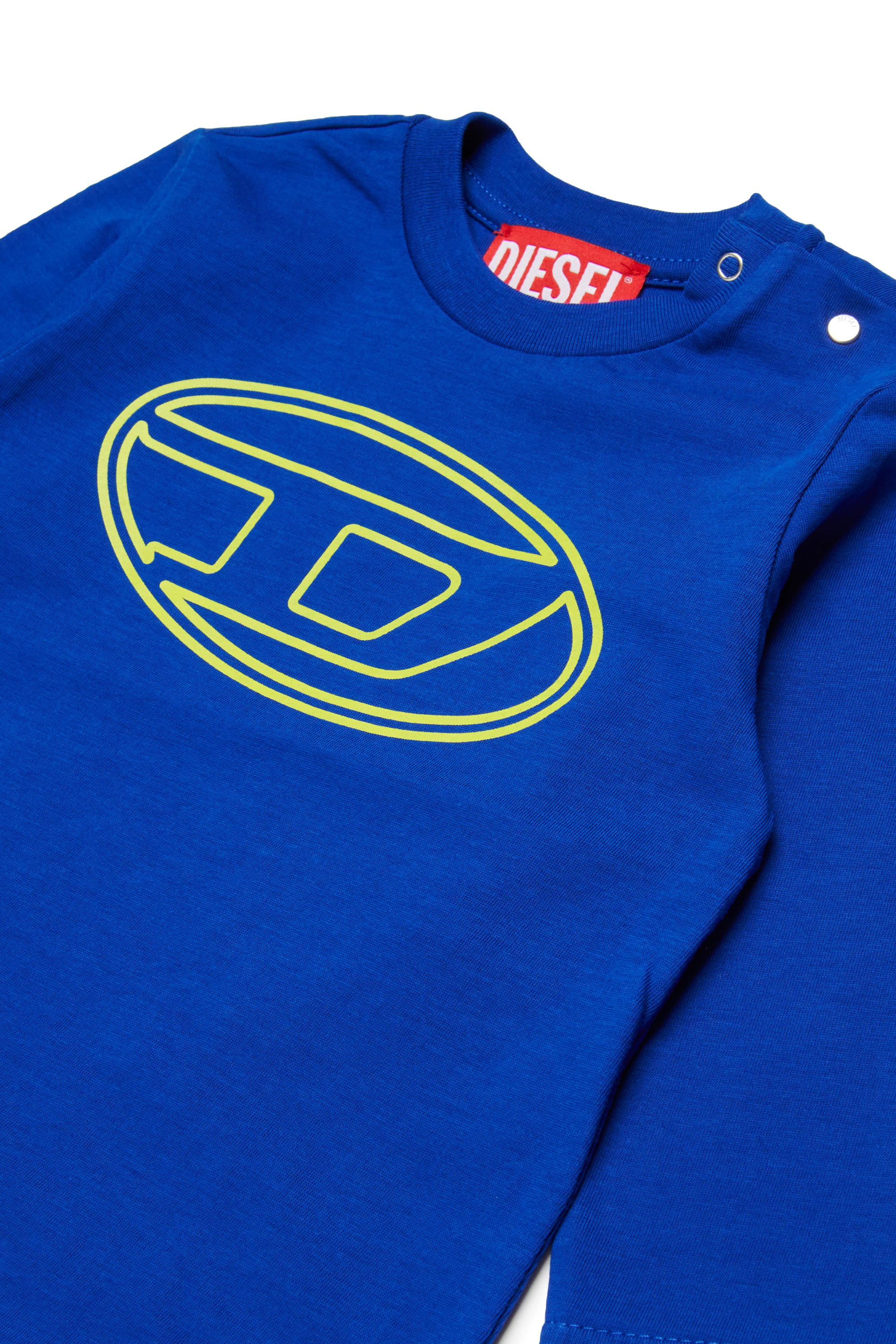 Diesel - TRULLYB, T-shirt in cotone con stampa logo Unisex in Blu - 3