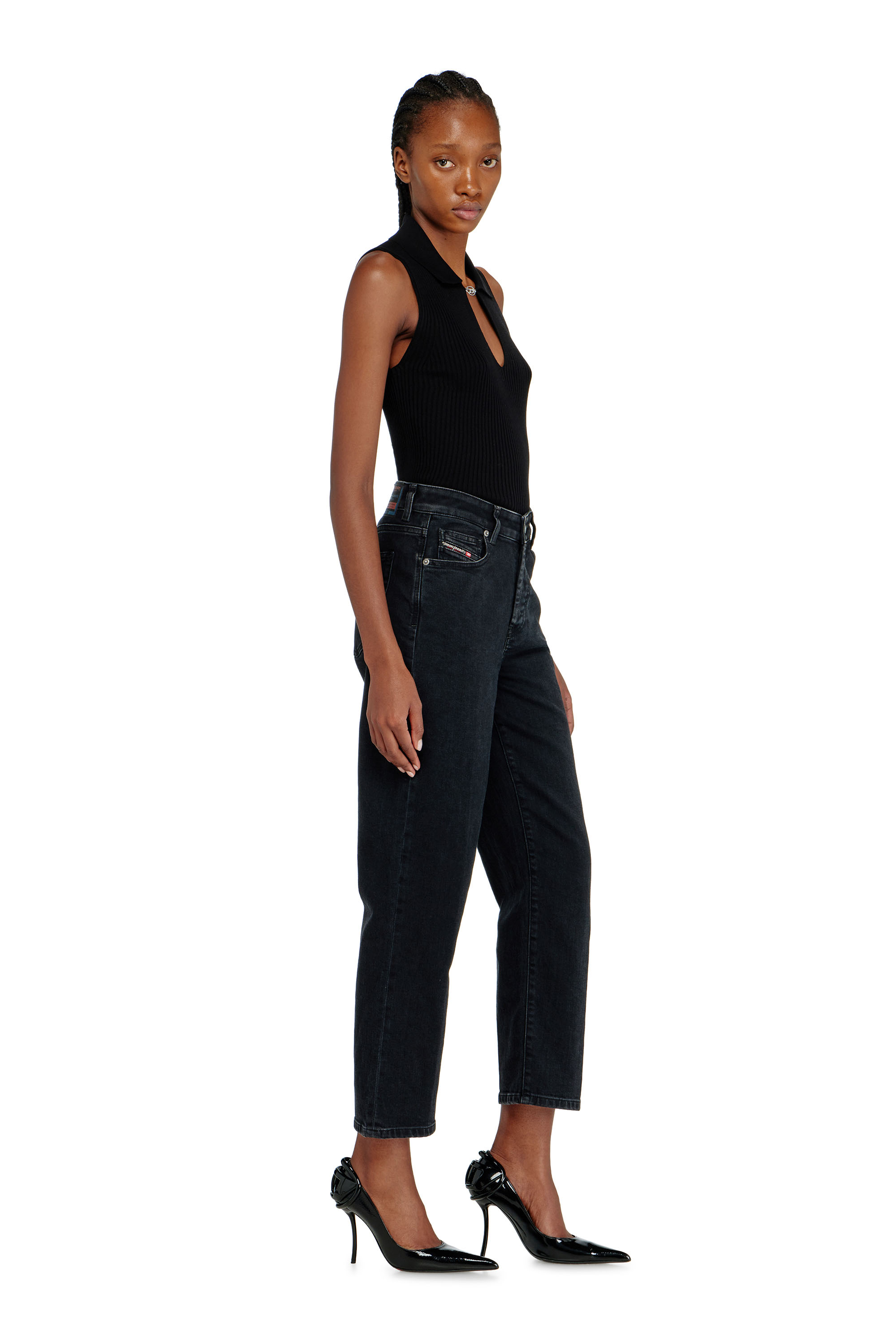 Diesel - Regular Jeans 1981 D-Went 09N89 Donna, Nero/Grigio scuro - Image 2