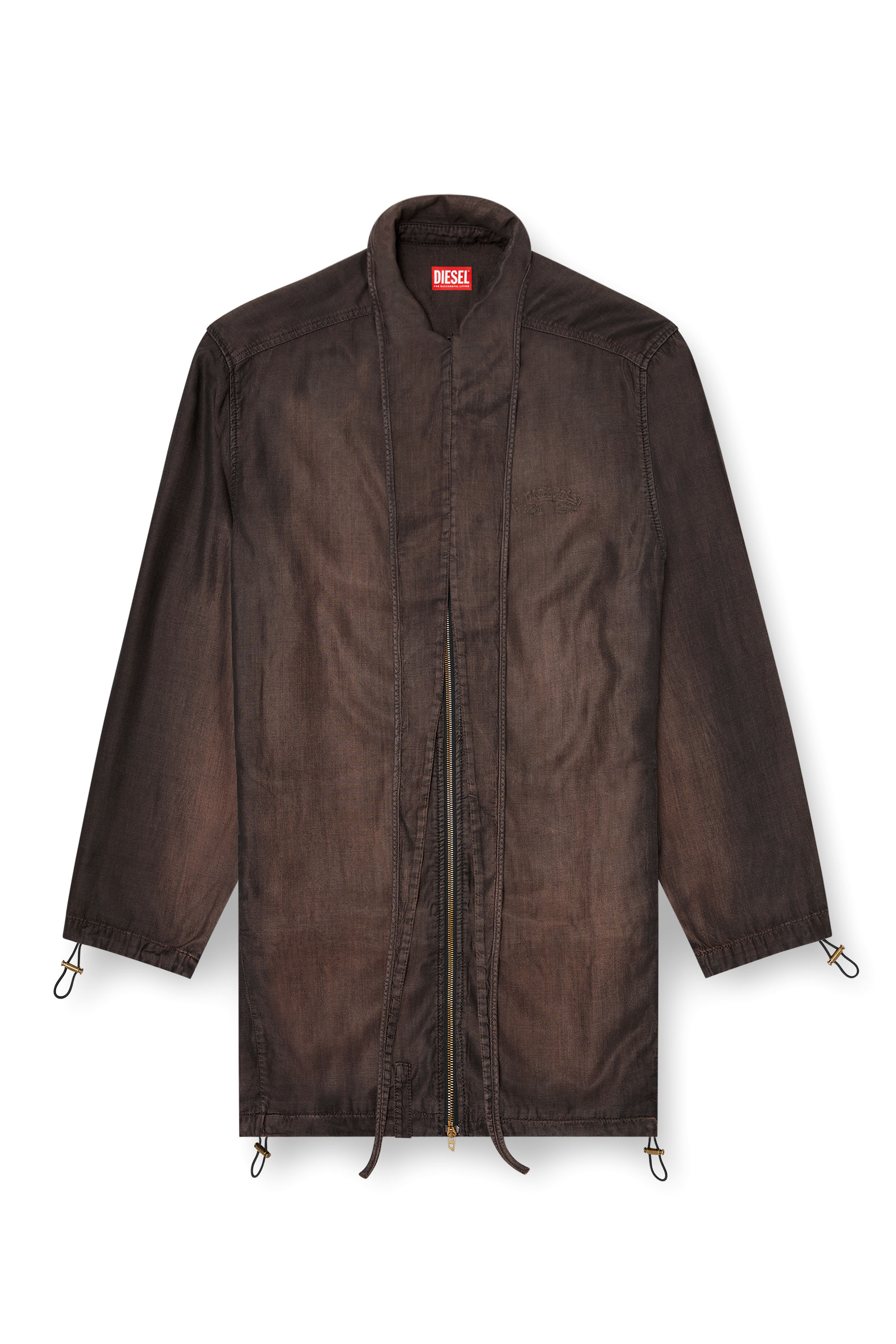 Diesel - DE-TROIT-S, Giacca leggera in denim fluido spalmato Donna in Marrone - 3