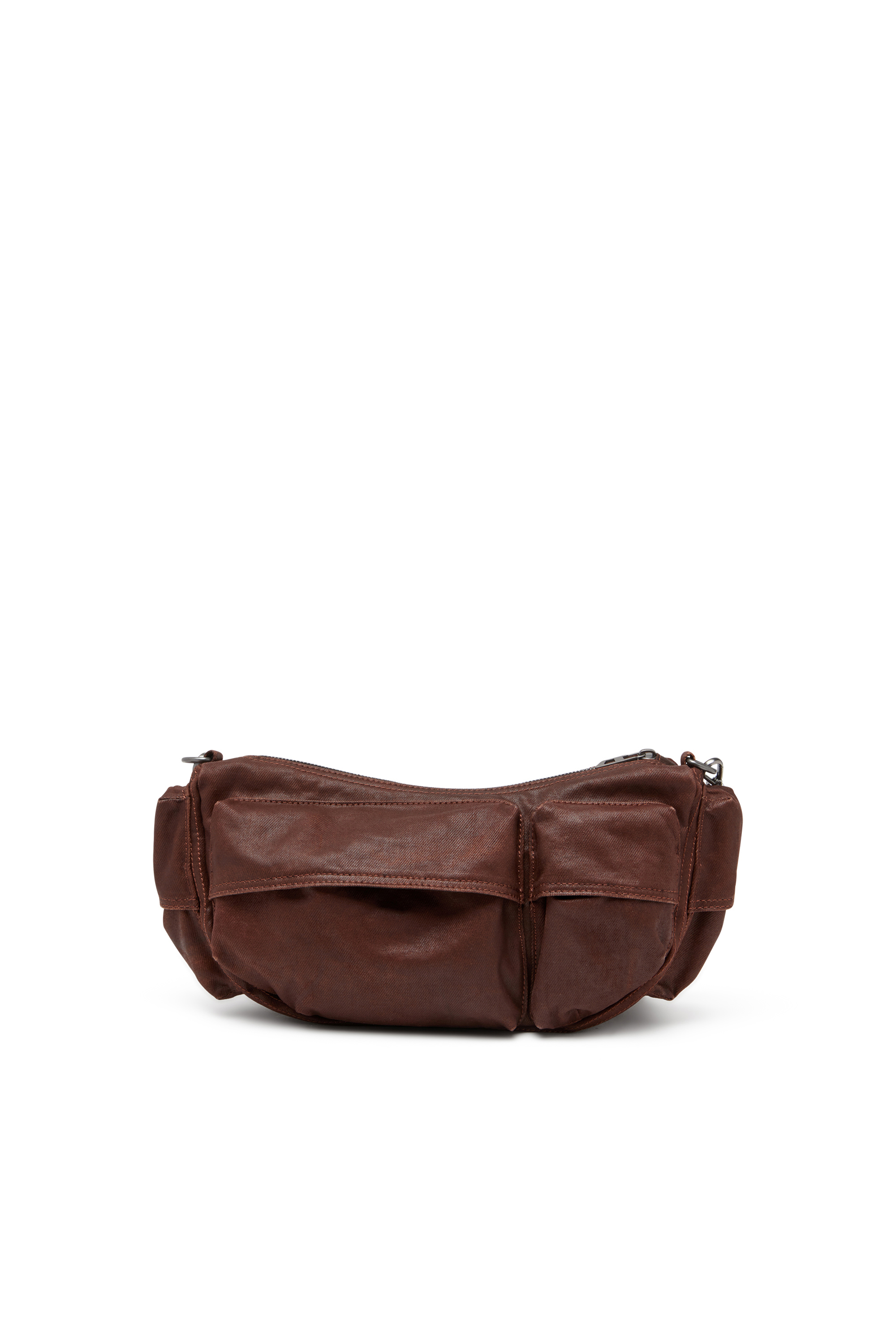 Diesel - MULTI-PKTS SHOULDER BAG X, Multi-Pkts - Borsa in cotone con tasche multiple Unisex in Marrone - 3