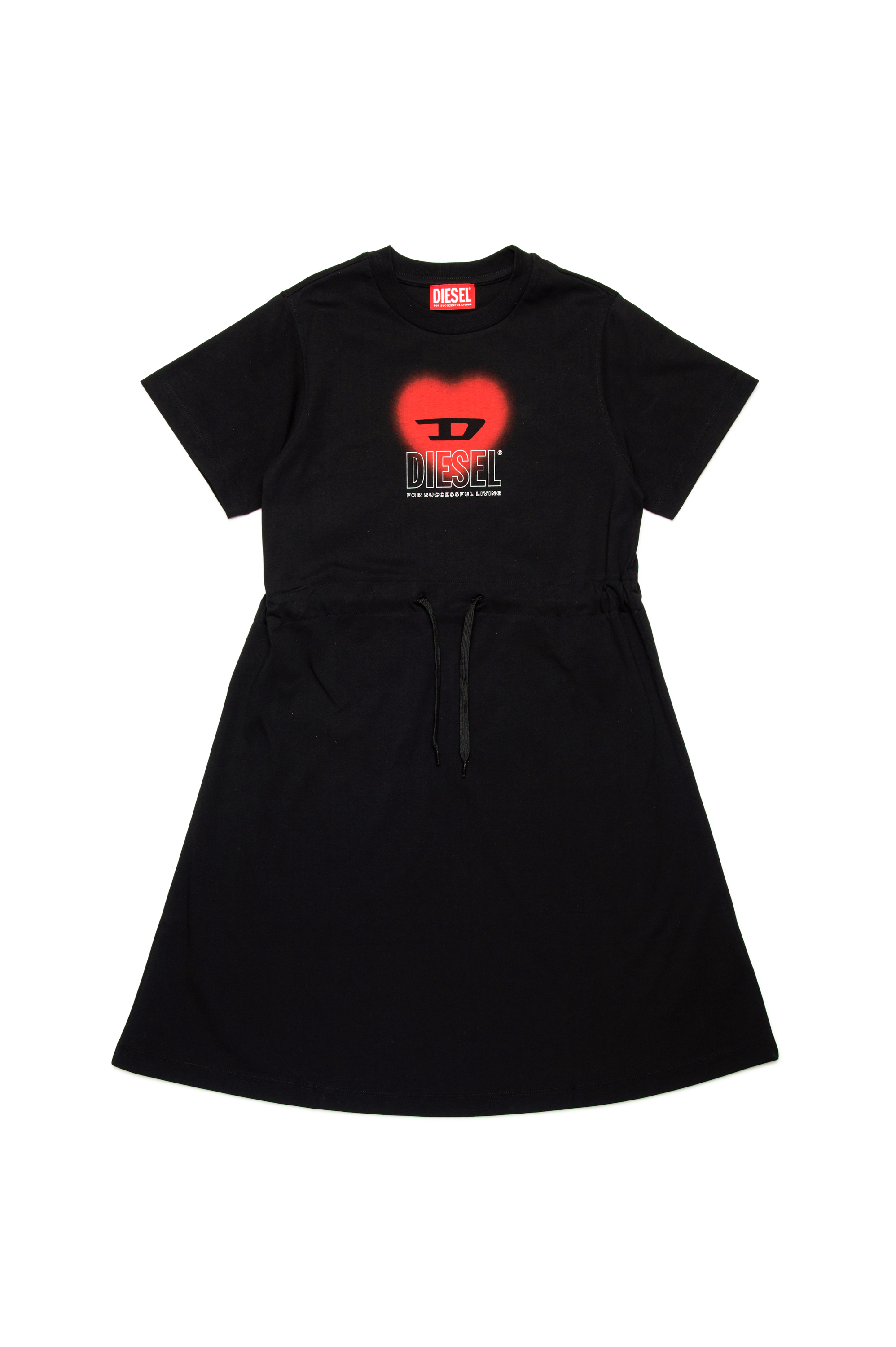 Diesel - DCUORE, Abito con coulisse e logo a cuore Donna in Nero - 1
