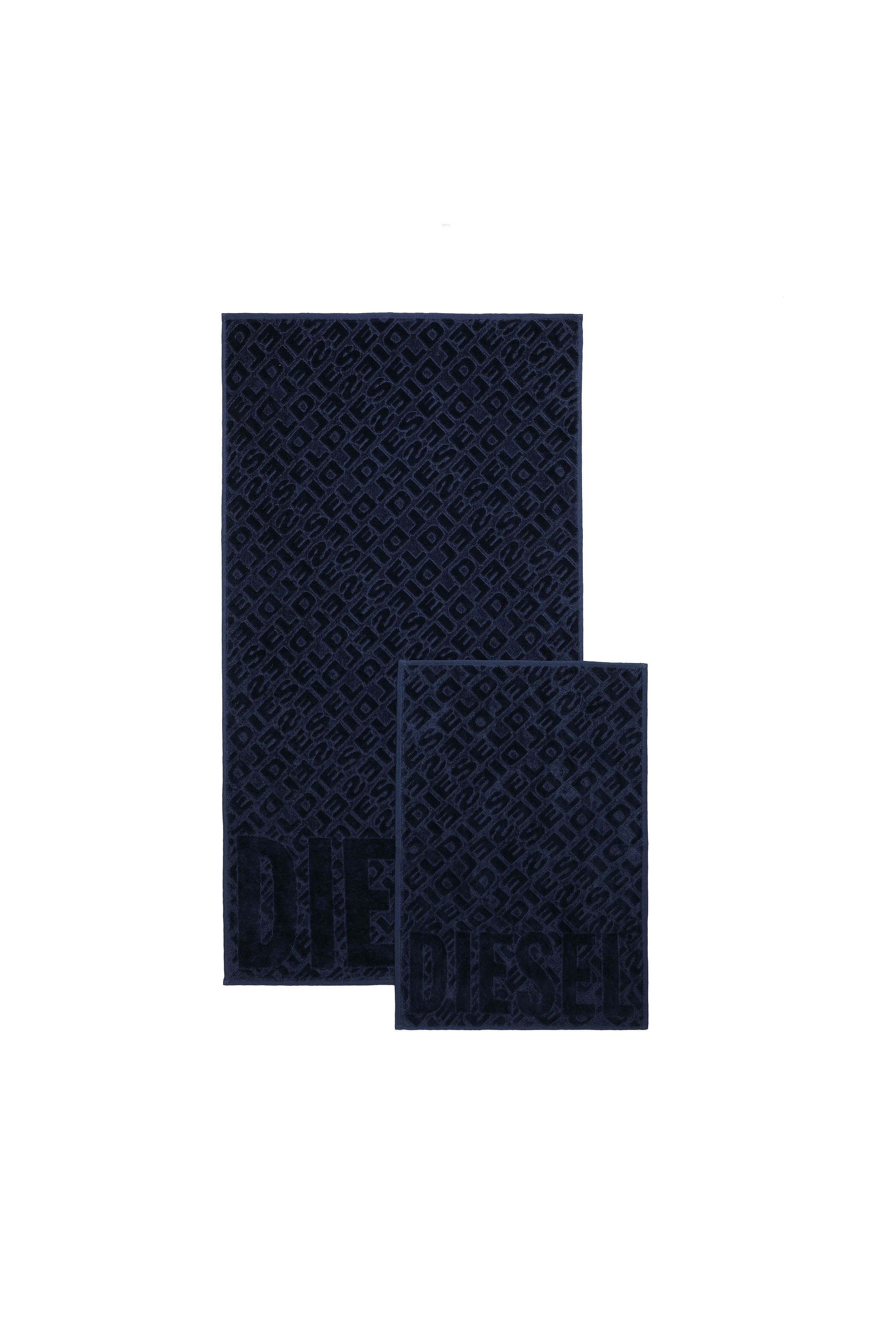 Diesel - COPP 3DLOGO         1+1, Coppia di asciugamani  in spugna 3D LOGO Unisex in Blu - 2
