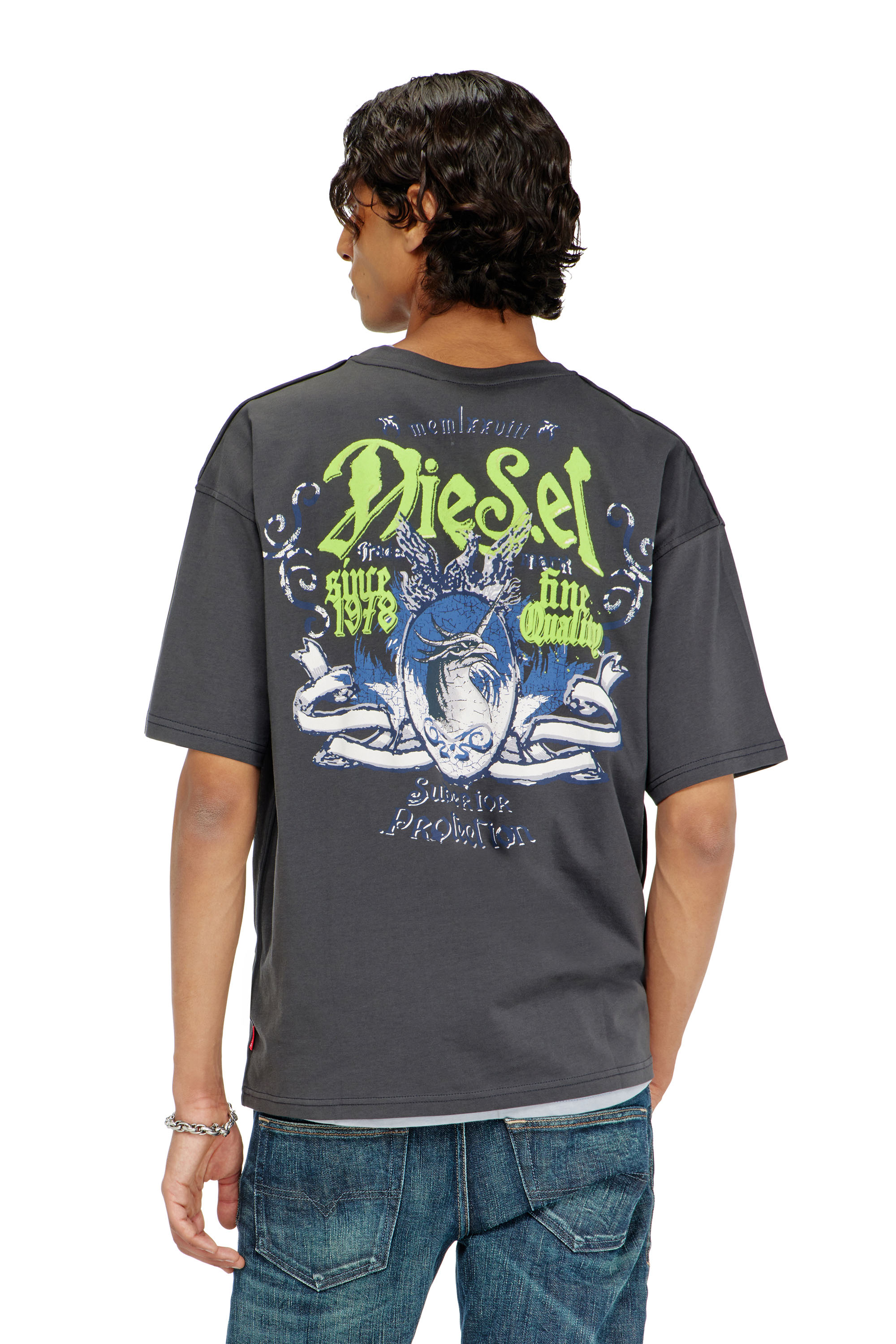 Diesel - T-BOXT-AA2, T-shirt in cotone con grafica in flock Uomo in ToBeDefined - 4