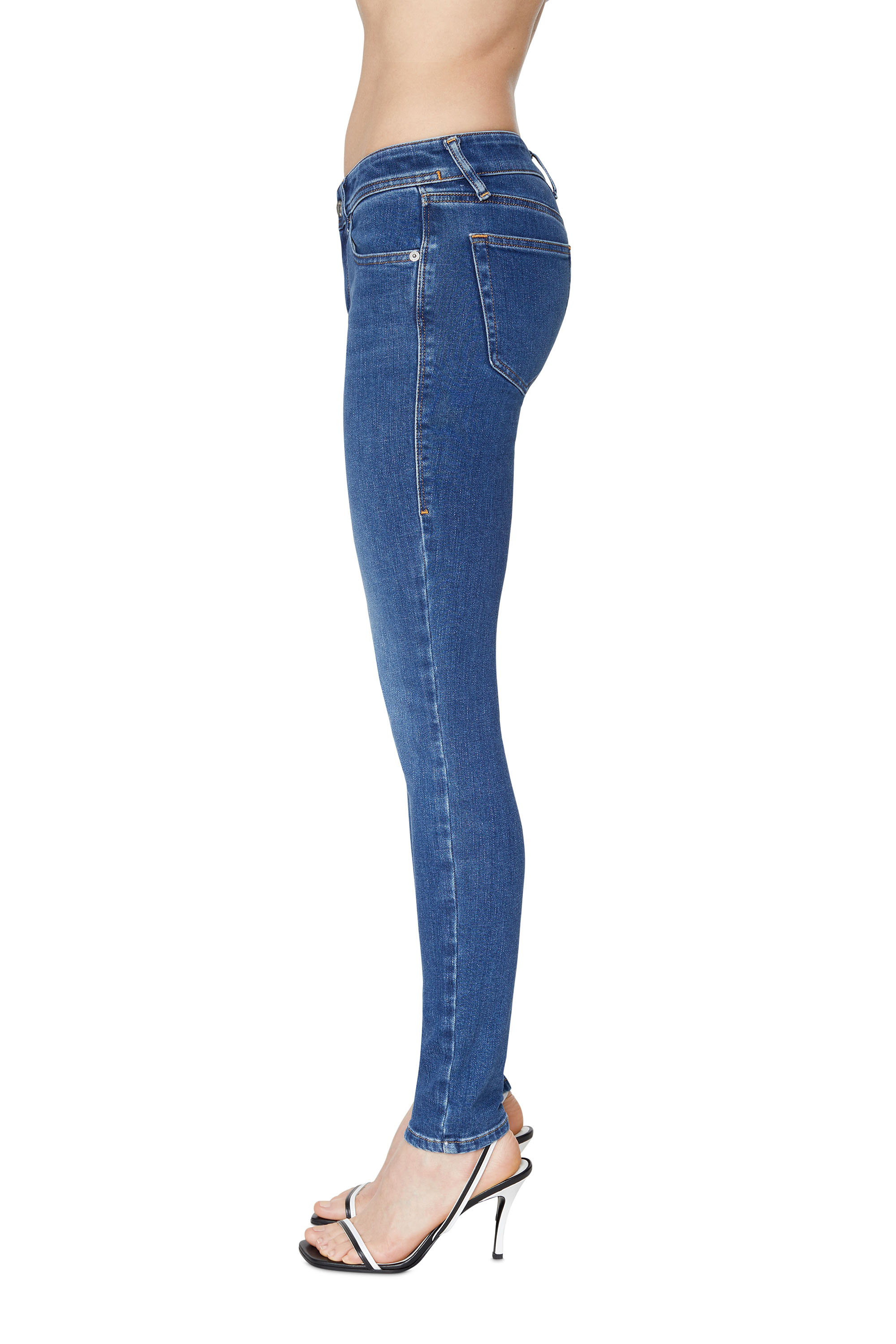 Diesel - Super skinny Jeans 2018 Slandy-Low 09C21, Blu medio - Image 4