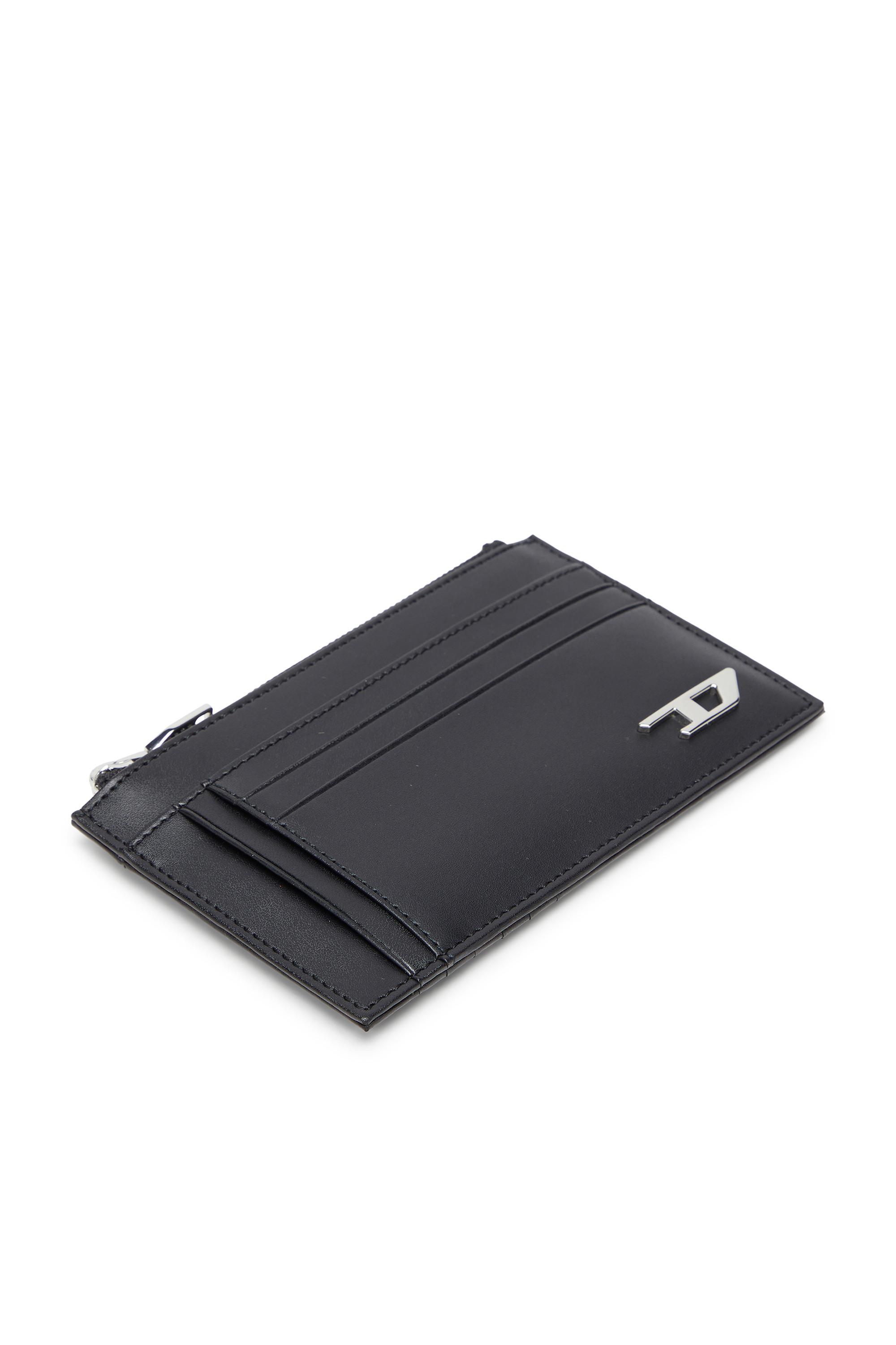 Diesel - D-LOGO 2.0 CARD CASE VI, Portacarte in pelle con tasca con zip Uomo in Nero - 4