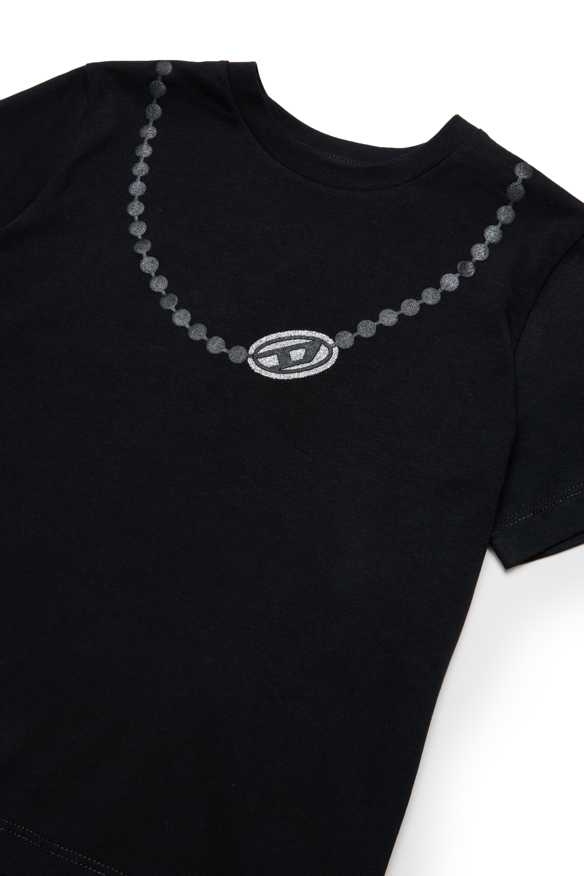 Diesel - TICLA, T-shirt in cotone con stampa collana Donna in Nero - 3