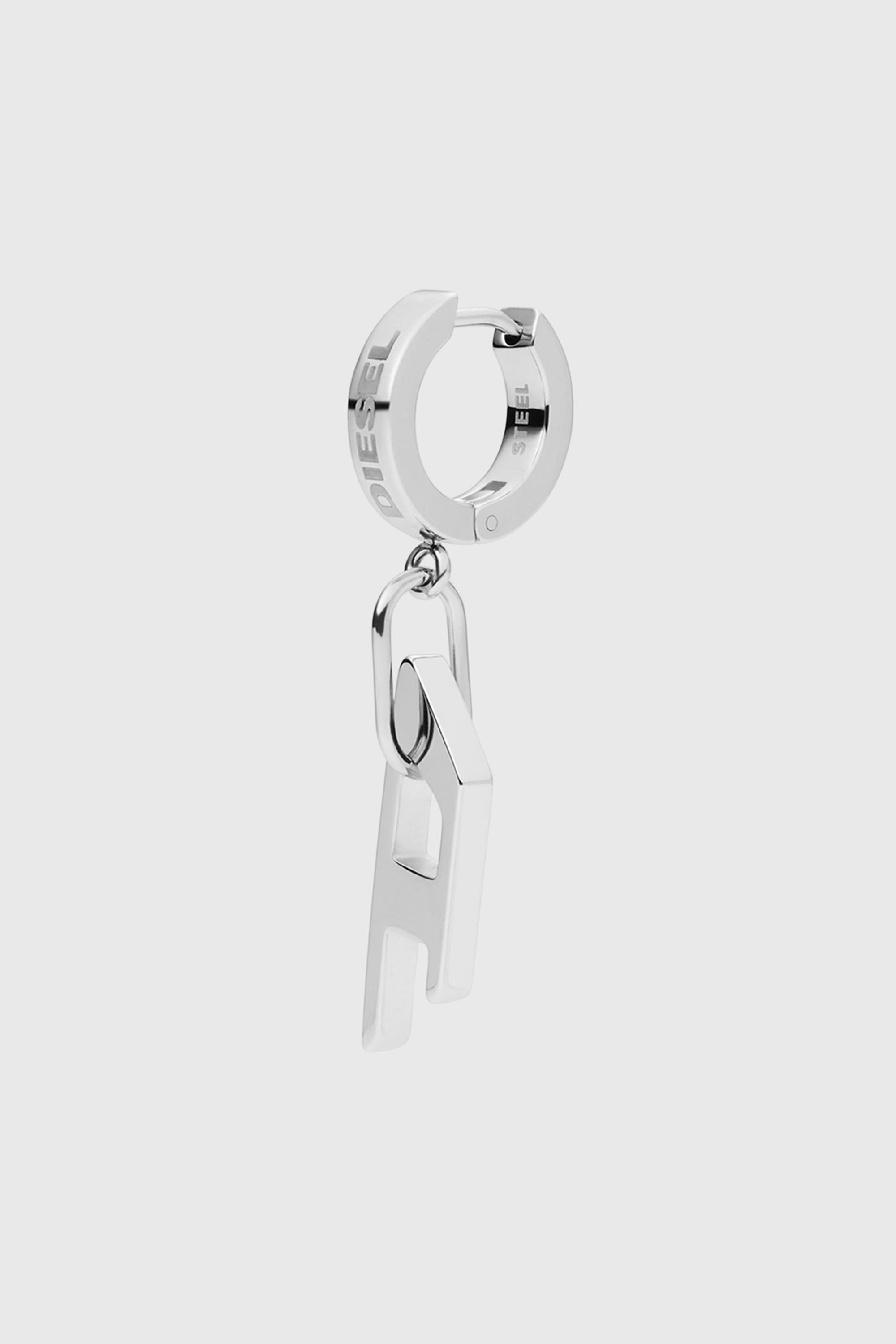 Diesel - DX1336, Orecchino a cerchio in acciaio Unisex in Argento - 1