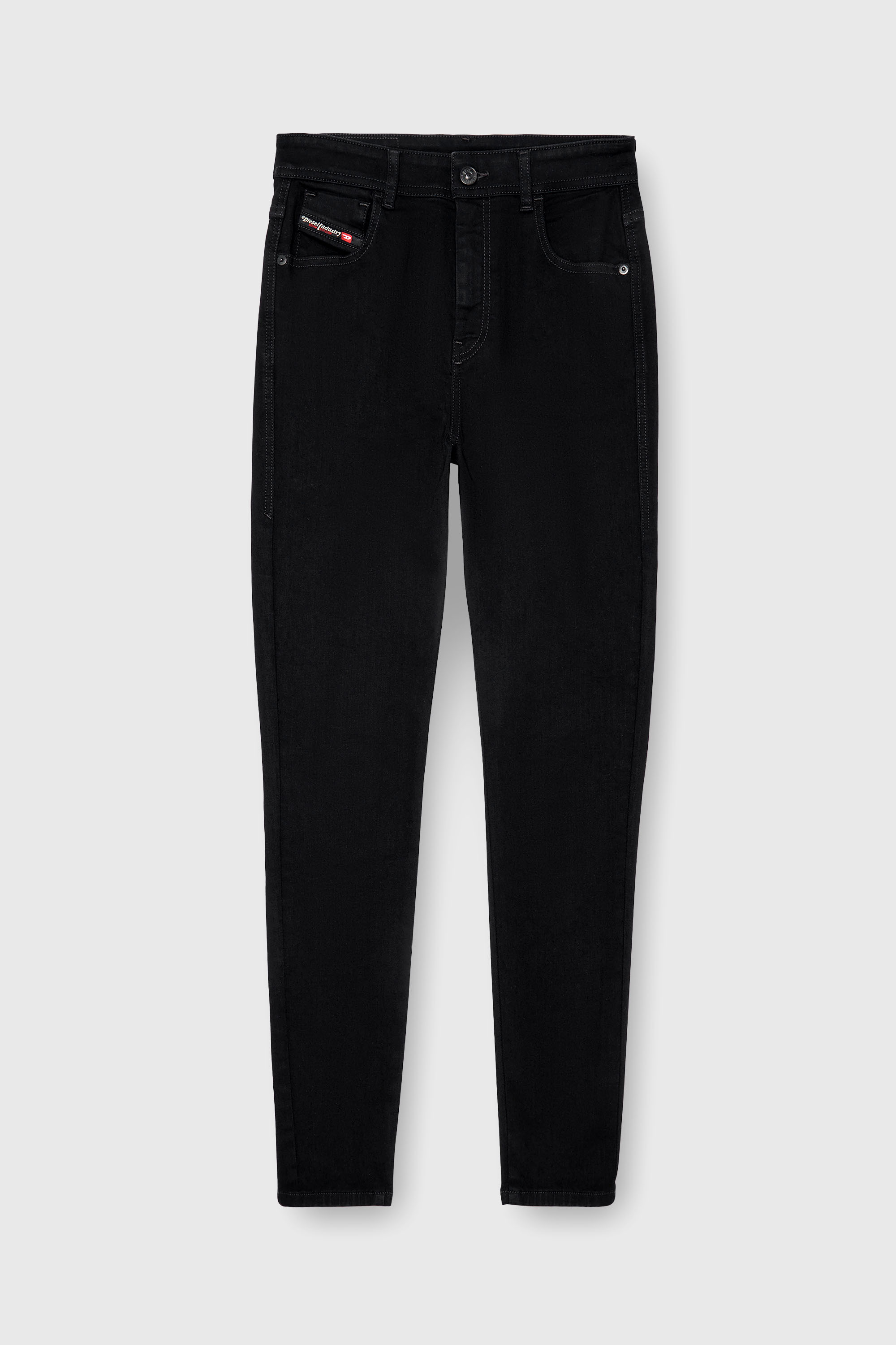 Diesel - Skinny Jeans 1984 Slandy-High 069EF Donna, Nero/Grigio scuro - Image 6