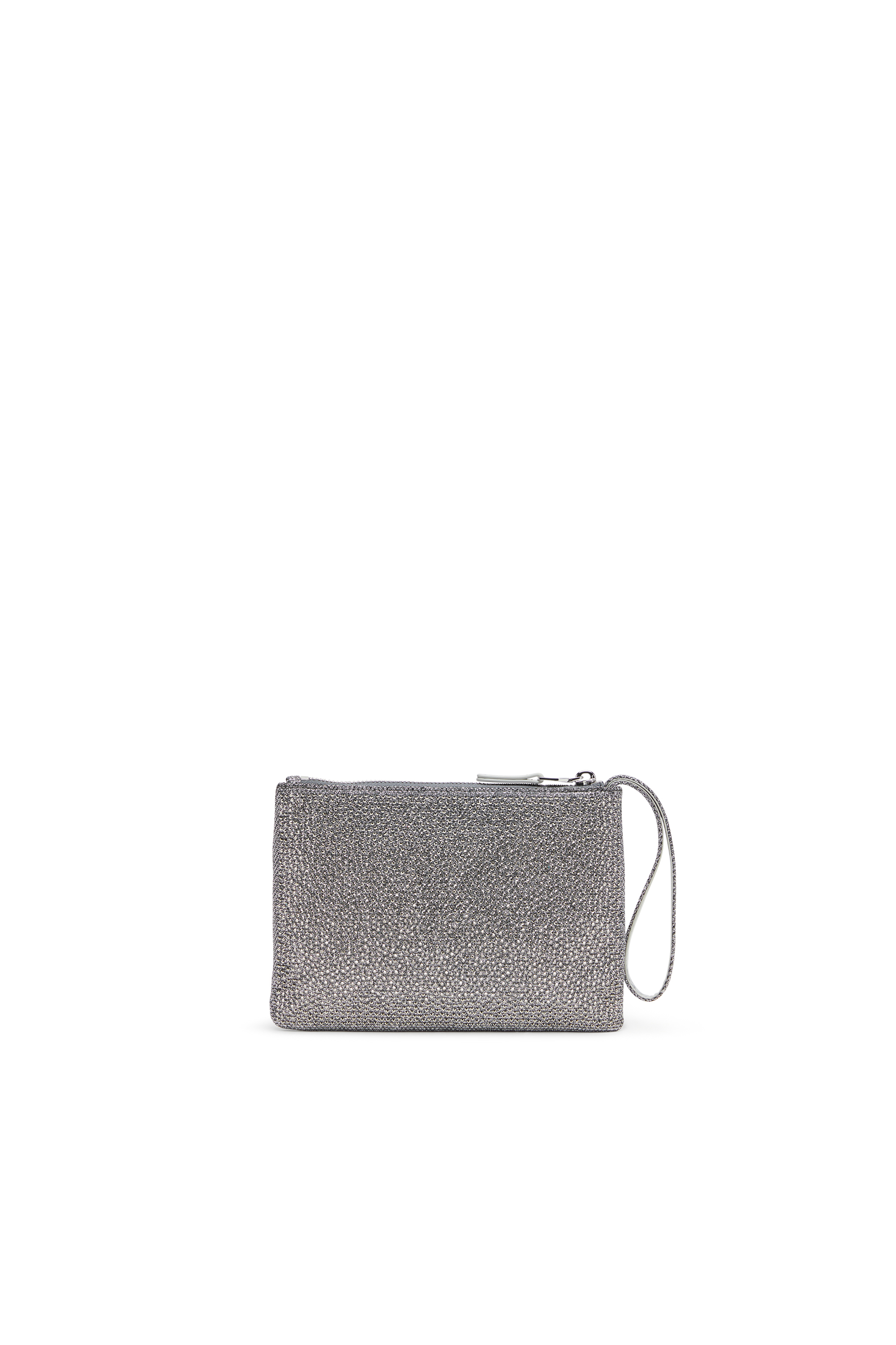 Diesel - PLAY POUCH II, Pochette in tessuto lurex con cristalli Donna in Argento - 2