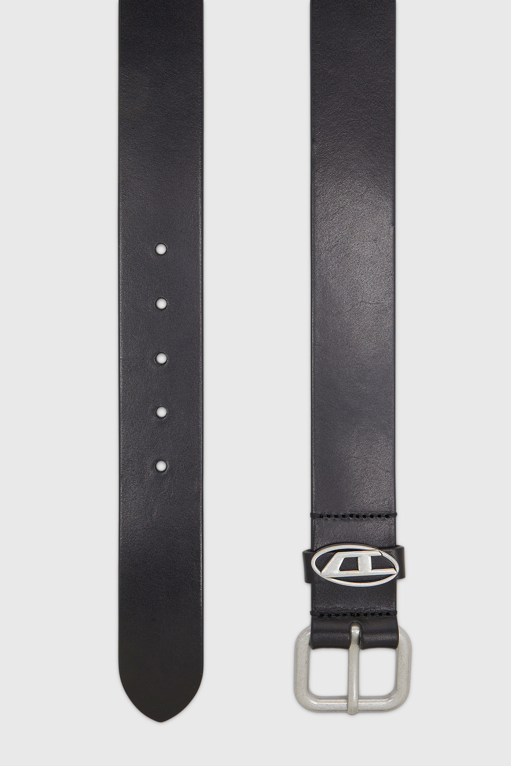 Diesel - B-1DR OVAL D LOOP, Cintura 4 cm in pelle opaca con fibbia metallica Unisex in Nero - 2