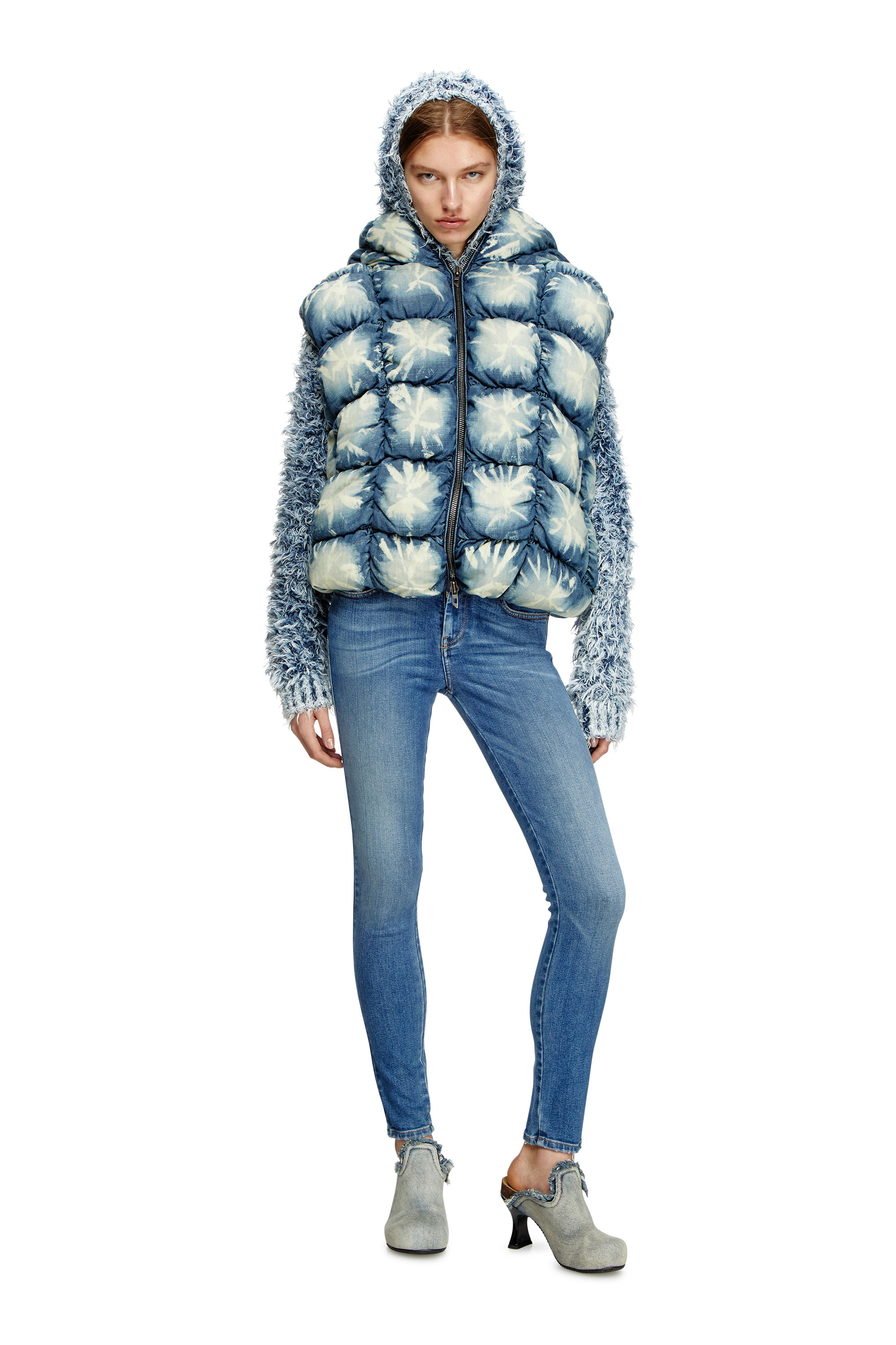 Diesel - W-THYS, Gilet imbottito tie-dye Unisex in Blu - 6