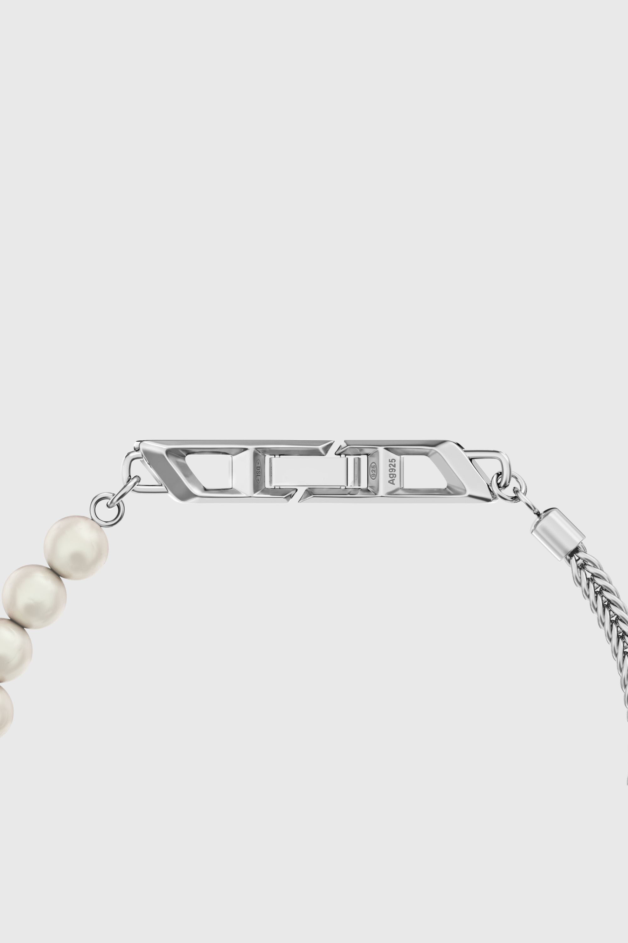 Diesel - DL1368040 STERLING SILVER JEWEL, Bracciale in argento sterling e perle Unisex in Argento - 2