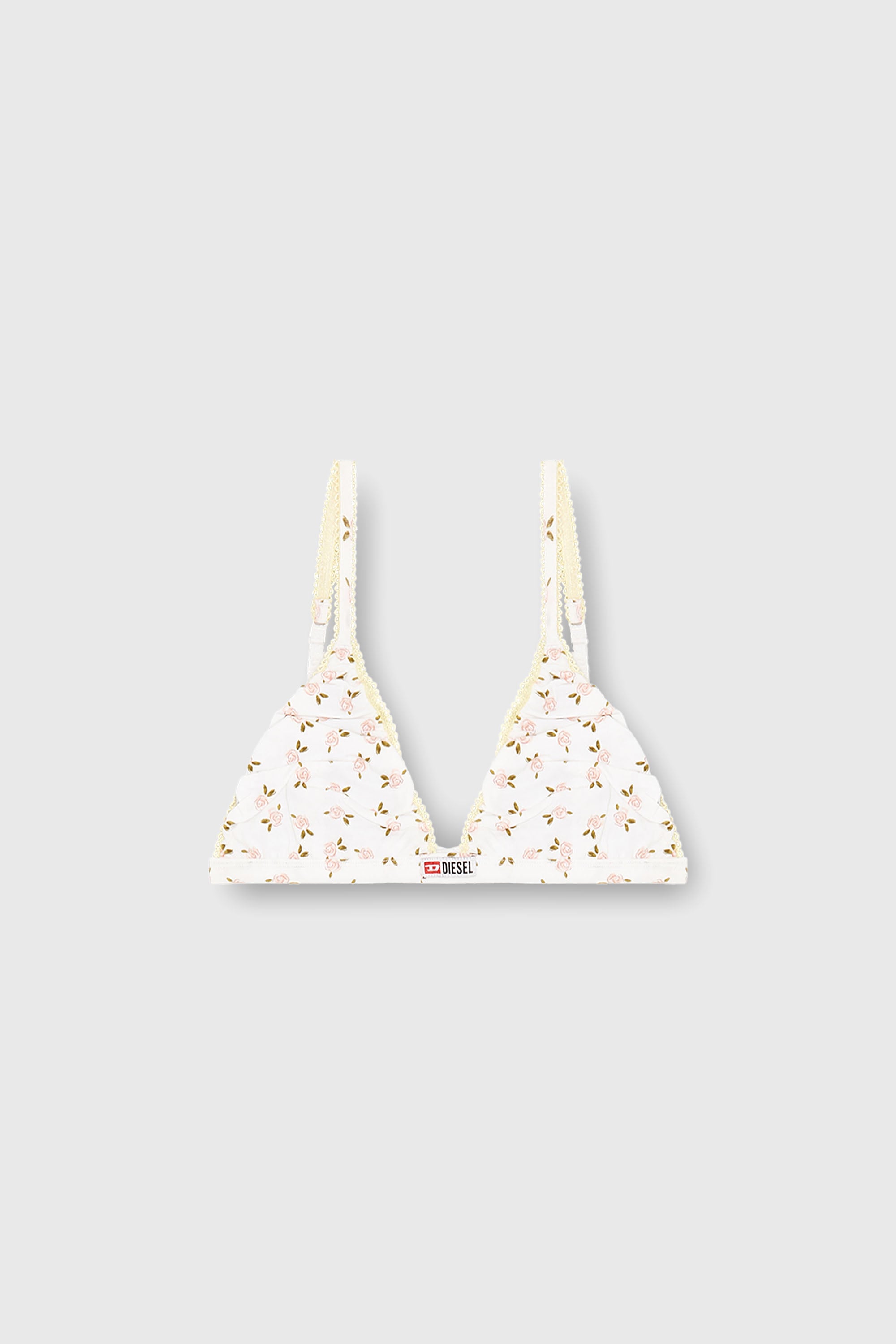 Diesel - JANA-D-CORE, Reggiseno a triangolo in cotone con stampa floreale all-over Donna in Bianco - 2