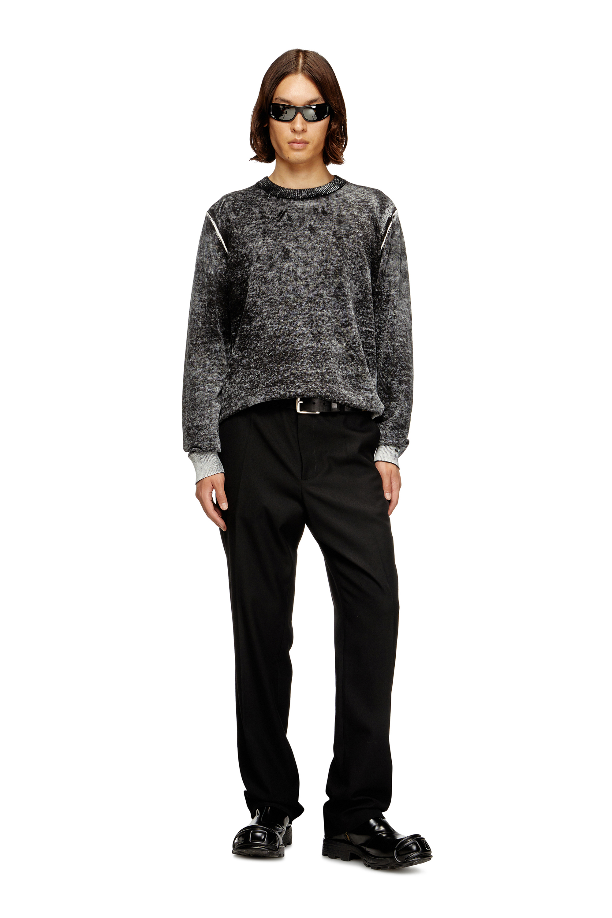 Diesel - K-LAURENT, Maglia con stampa interna sfumata Uomo in Grigio - 2