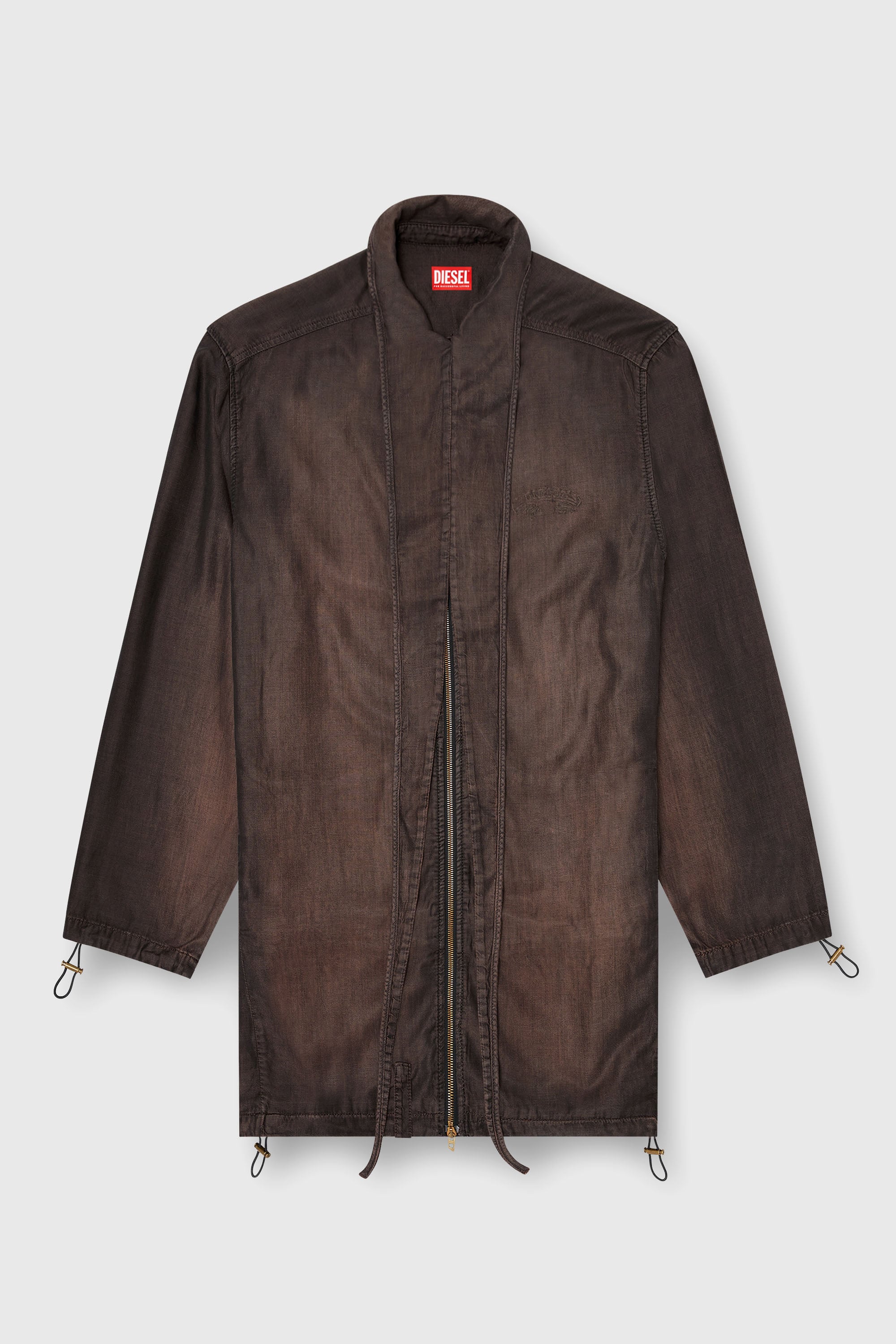 Diesel - DE-TROIT-S, Giacca leggera in denim fluido spalmato Donna in Marrone - 2