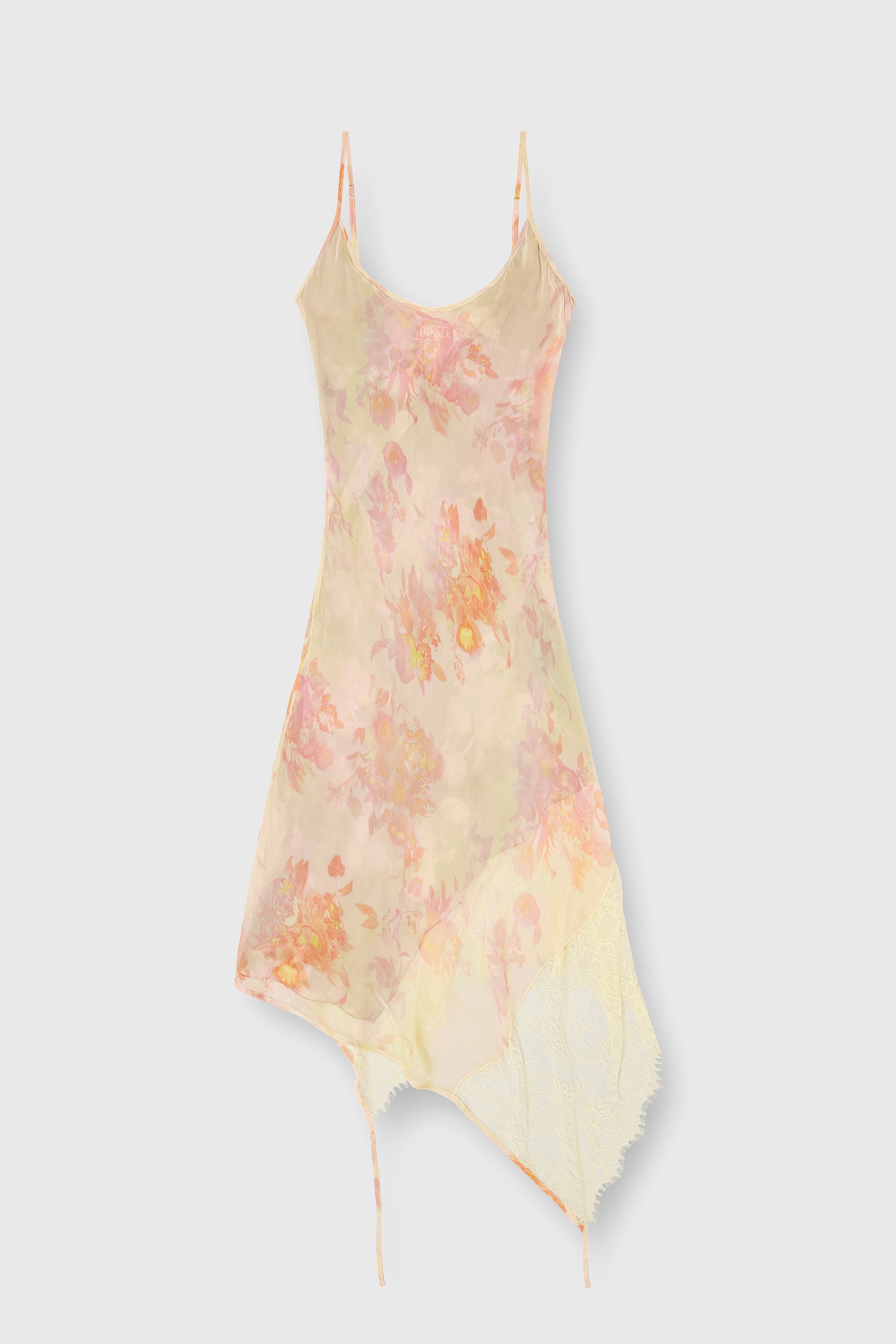 Diesel - D-ANCEL, Vestito sottoveste midi con stampa floreale e bordo in pizzo Donna in Multicolor - 2