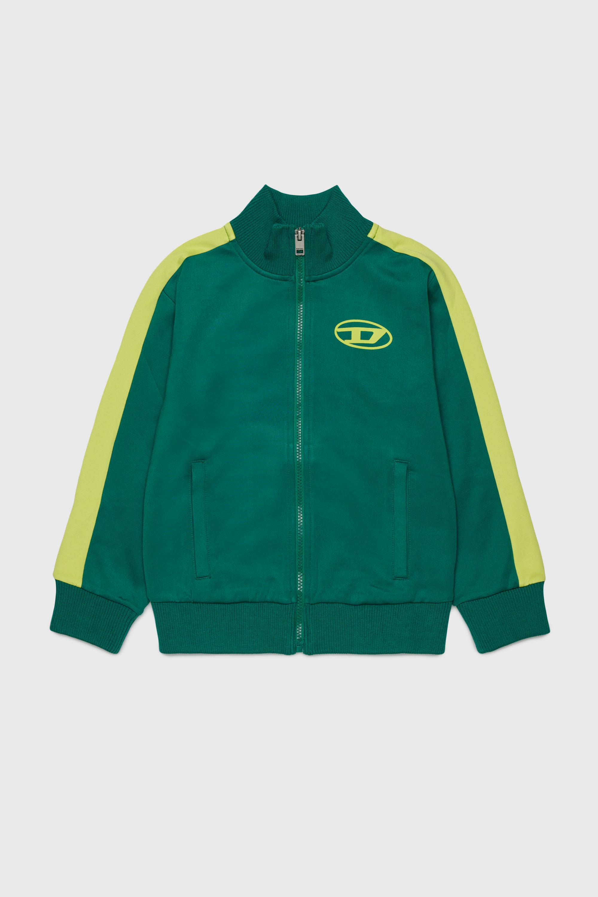 Diesel - SBOS, Track jacket con logo Oval D Uomo in Verde - 1