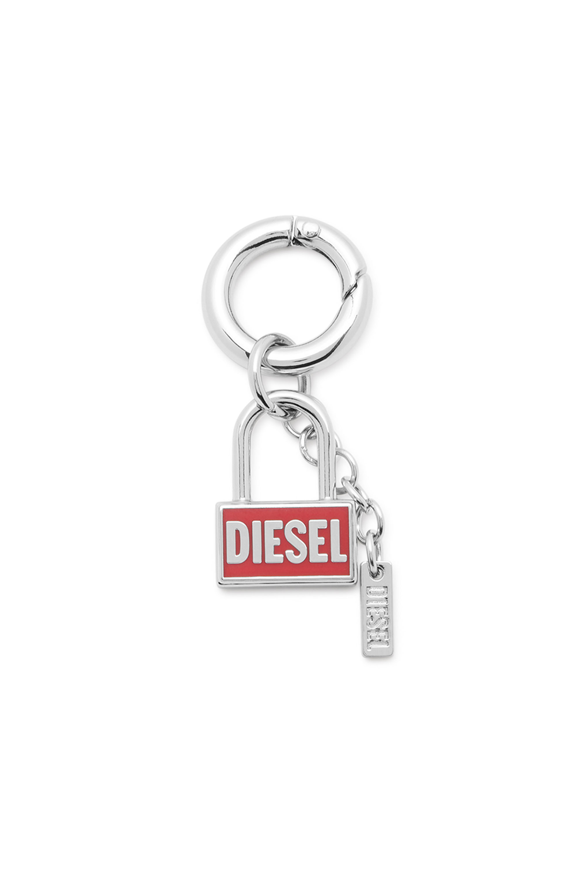 Diesel - CHARM-LOCK, Charm in metallo con design a lucchetto Unisex in Argento - 1