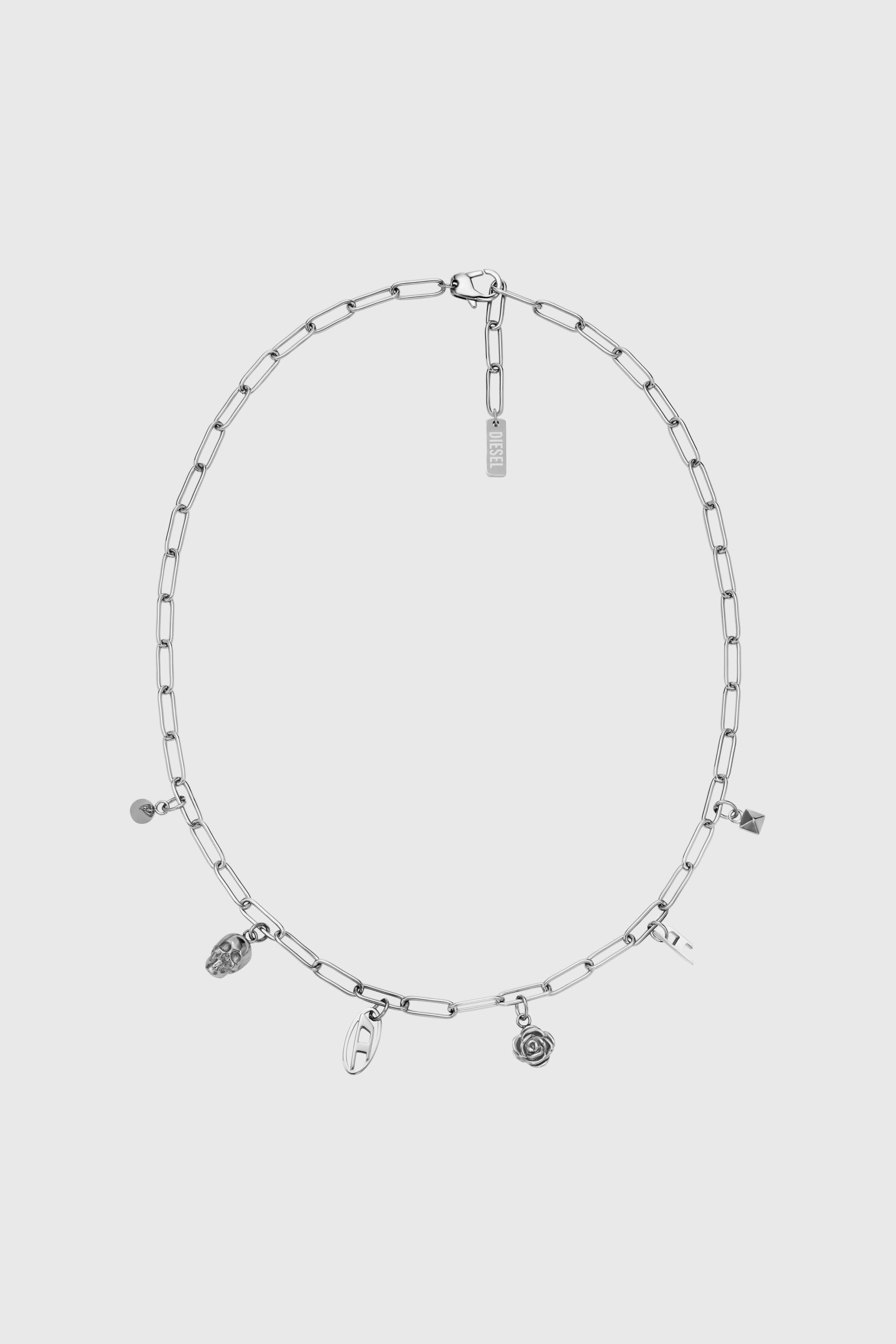 Diesel - DX1605040, Collana con charm in acciaio inox Unisex in Argento - 1