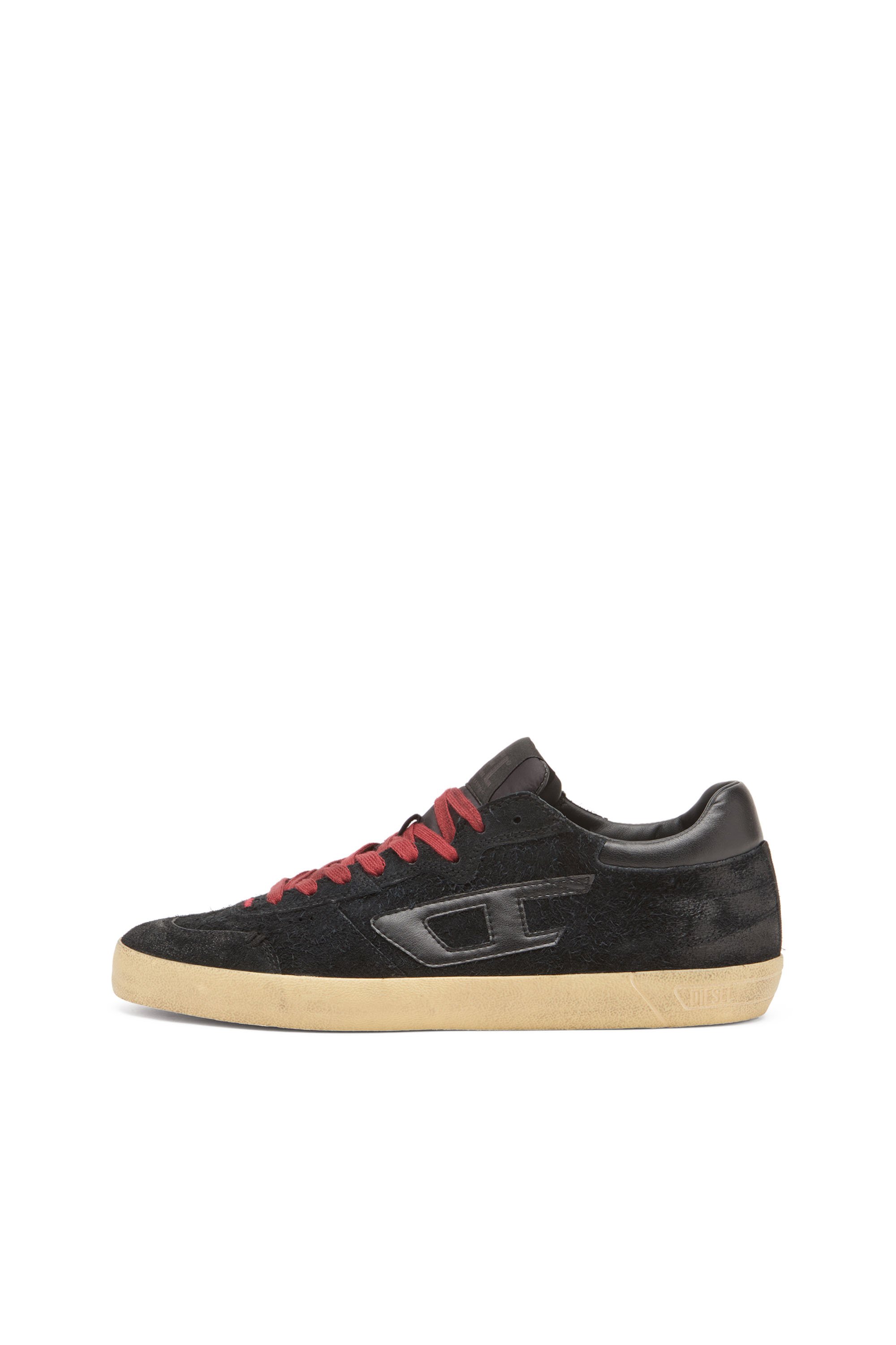 Diesel - S-LEROJI LOW, S-Leroji-Sneaker distressed in suede effetto pelo Uomo in Nero - 8