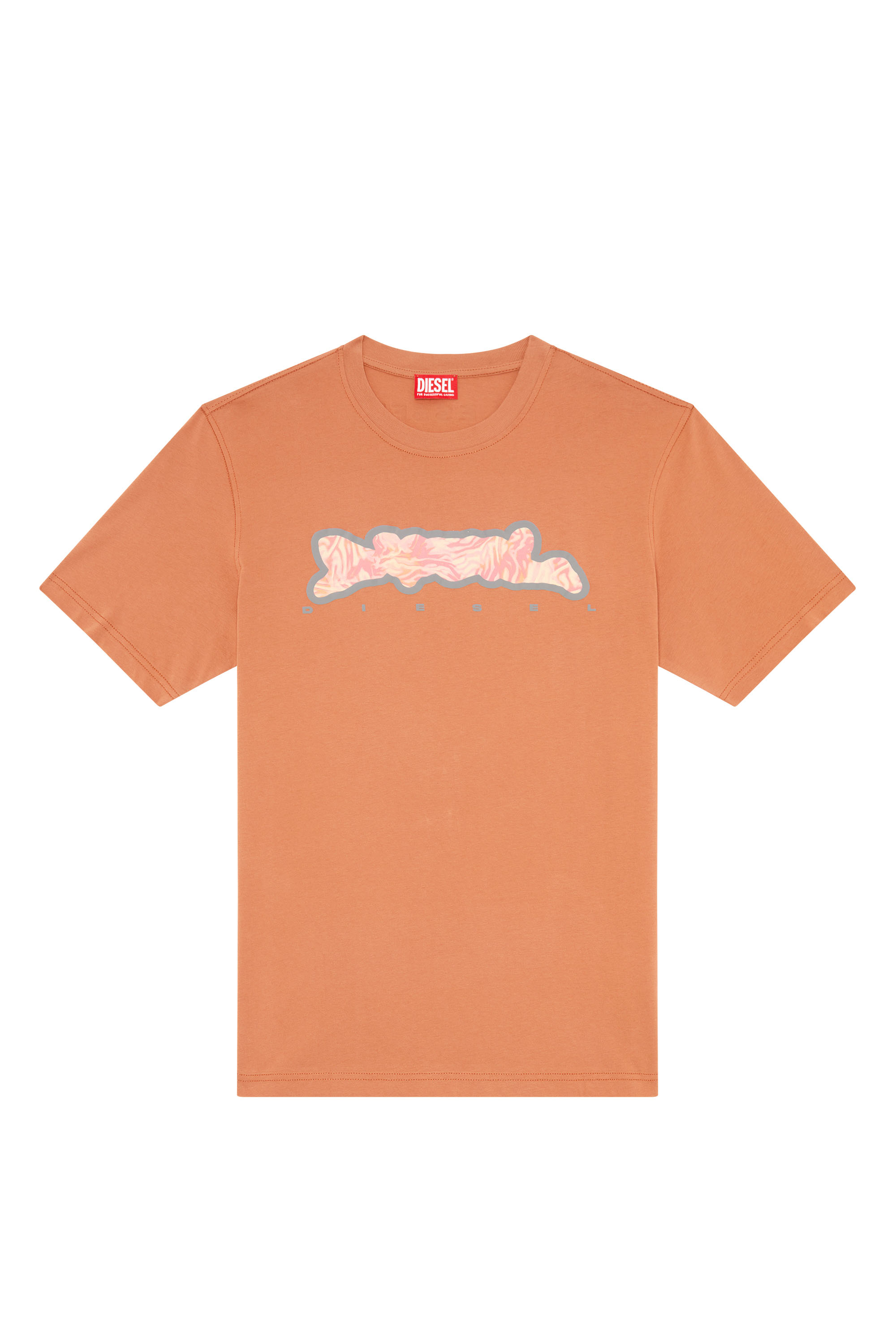 Diesel - T-JUST-N16, Uomo T-shirt con stampa camo zebrata in Arancione - Image 2