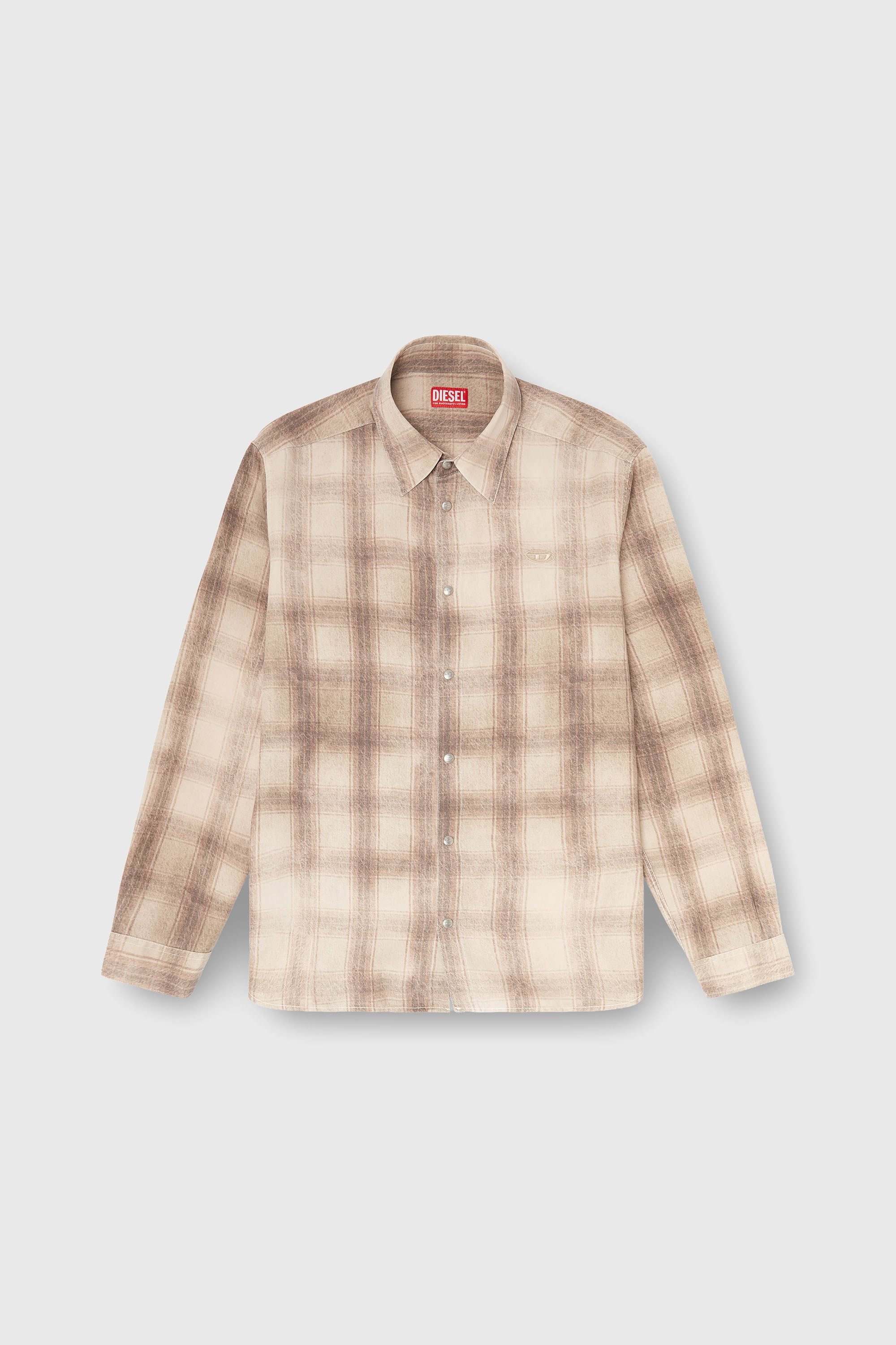 Diesel - S-SIMPLY-JMCM, Camicia a quadri in tessuto fluido Uomo in Marrone - 2