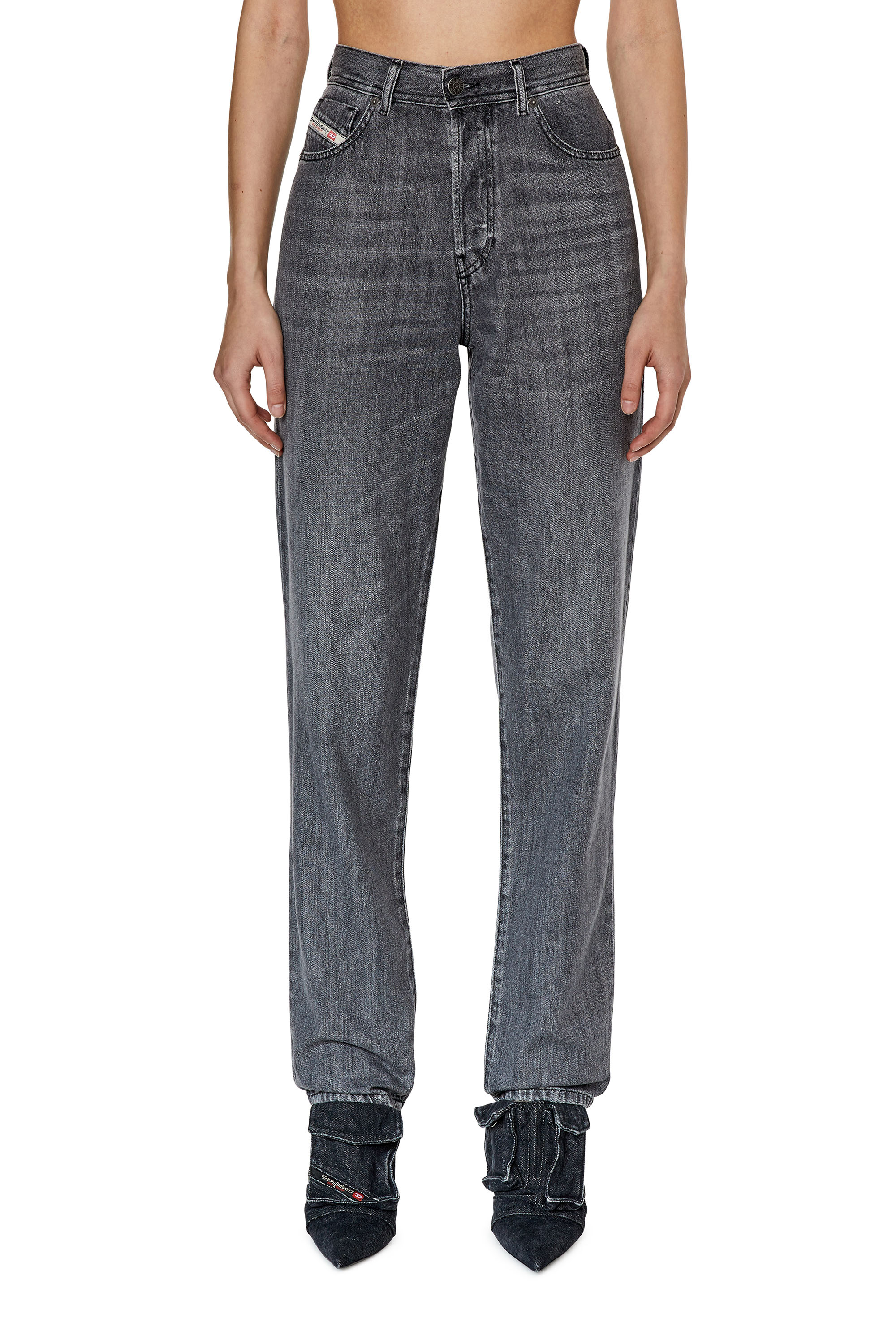 Diesel - 1956 D-Tulip 068EU Straight Jeans, Grigio - Image 1