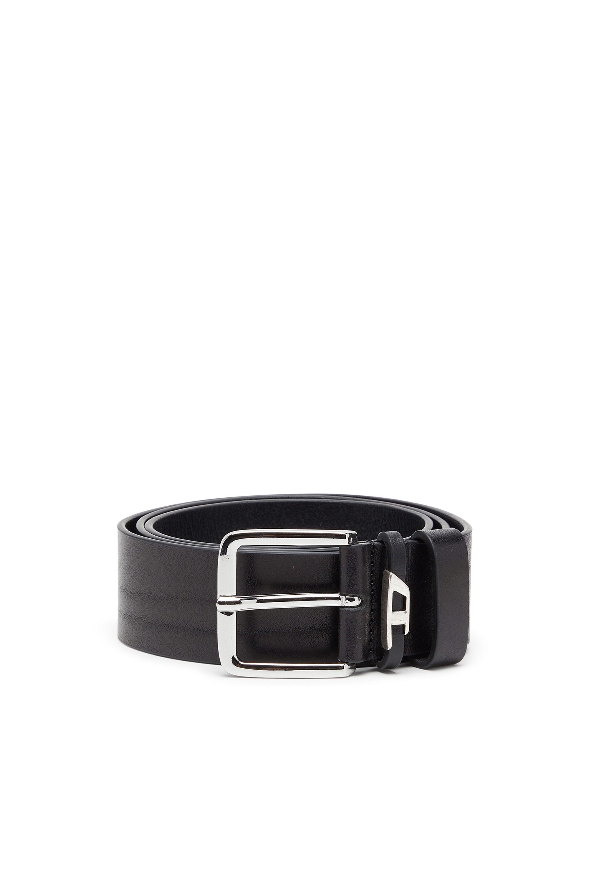 Diesel - B-D LOOP, 4 cm cintura in pelle effetto crinkle Uomo in Nero - 1