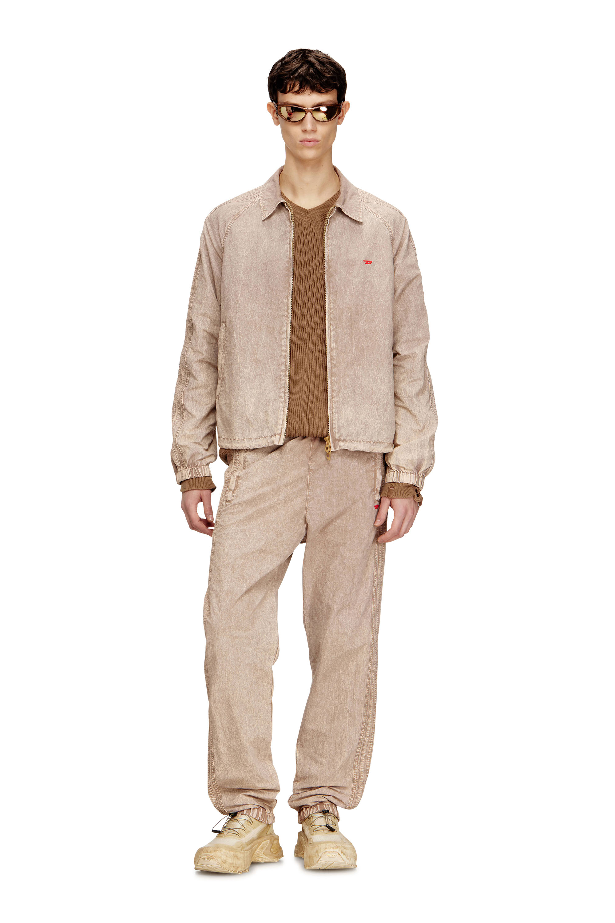 Diesel - J-FENIC-AG, Giacca in Taslan con bande sulle maniche Unisex in Beige - 3