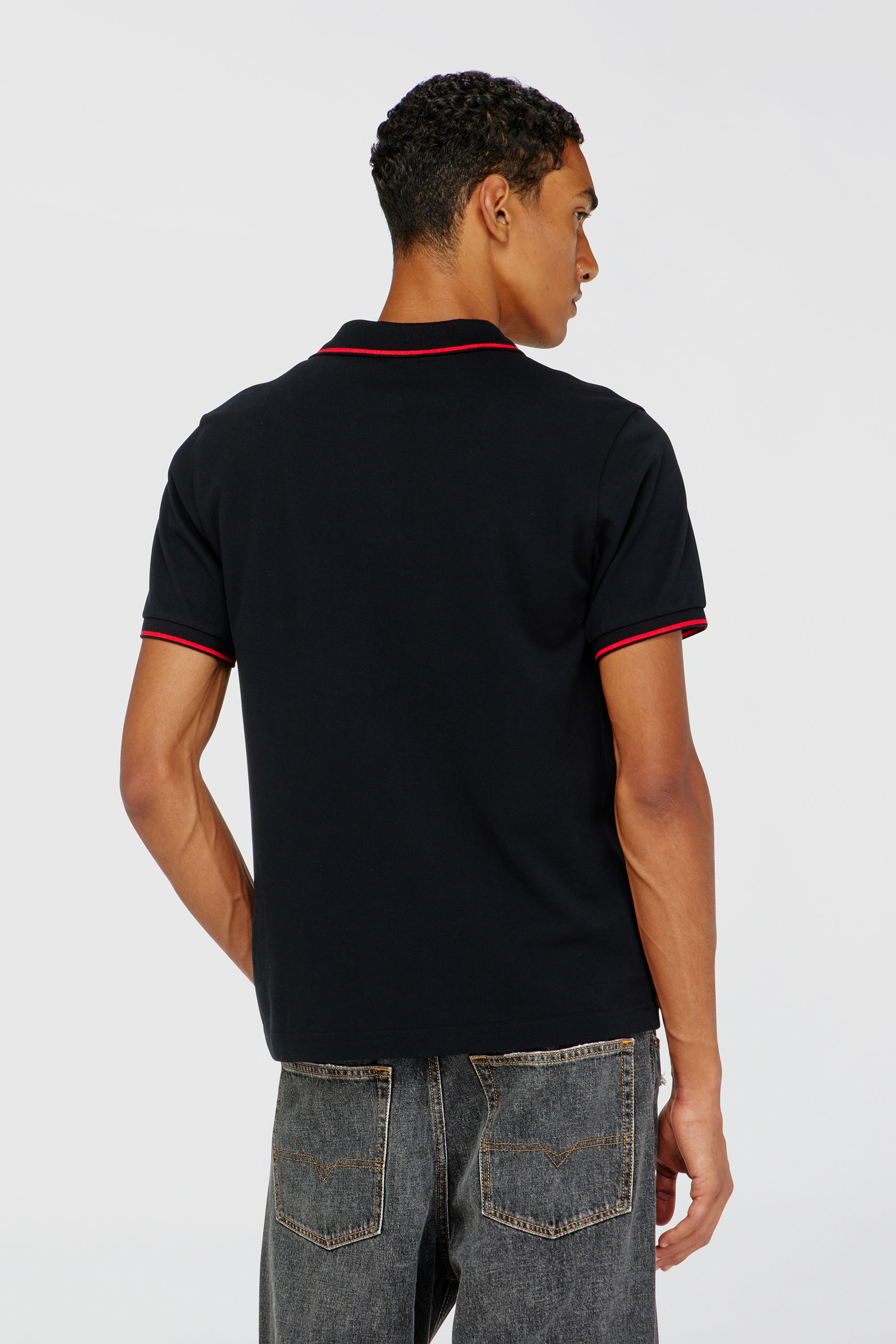 Diesel - T-FERRY-MICRODIV, Polo con micro ricamo Diesel Uomo in Nero - 4